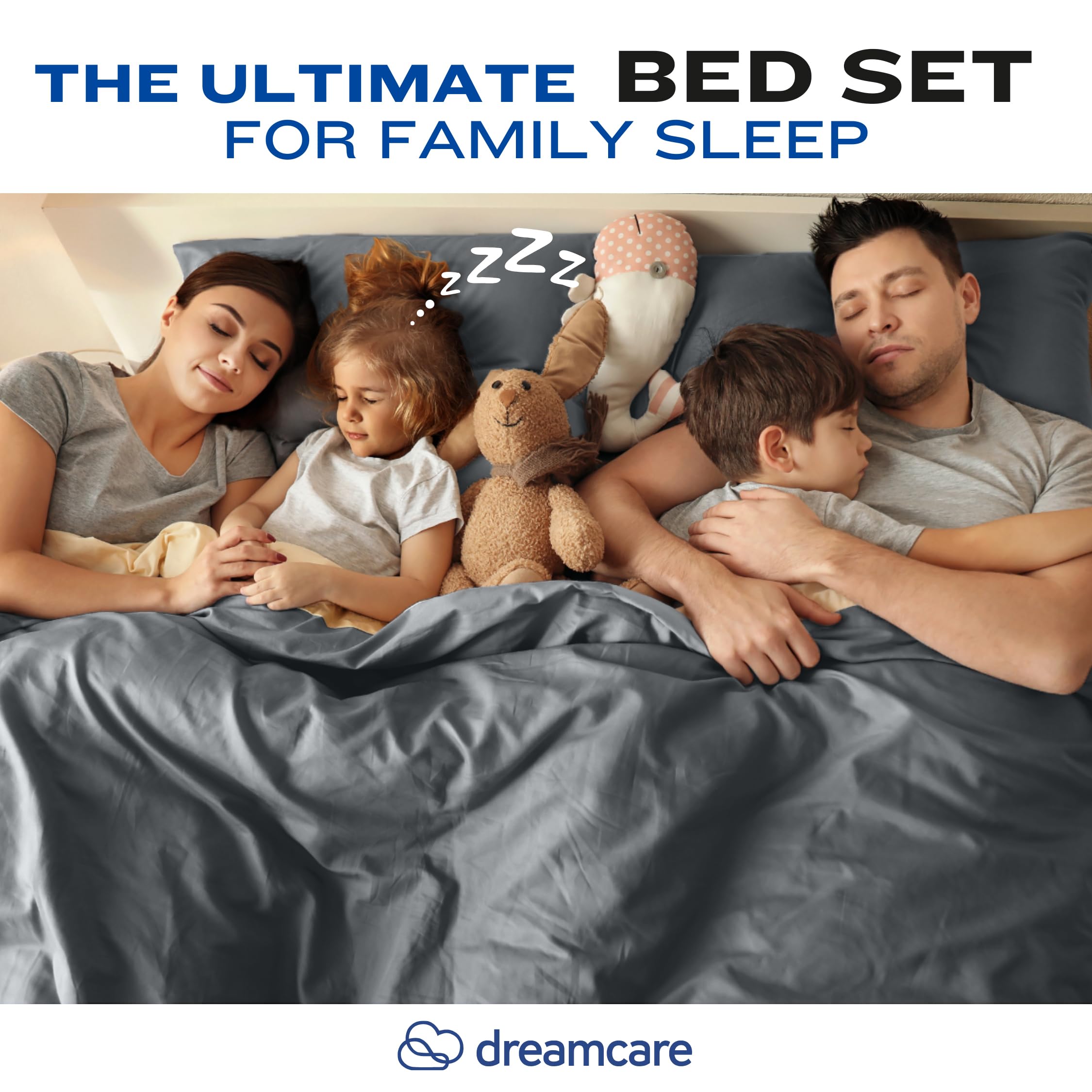 DREAMCARE King Size Sheets Set - 4 Piece Cooling Bed Sheet Set with 21