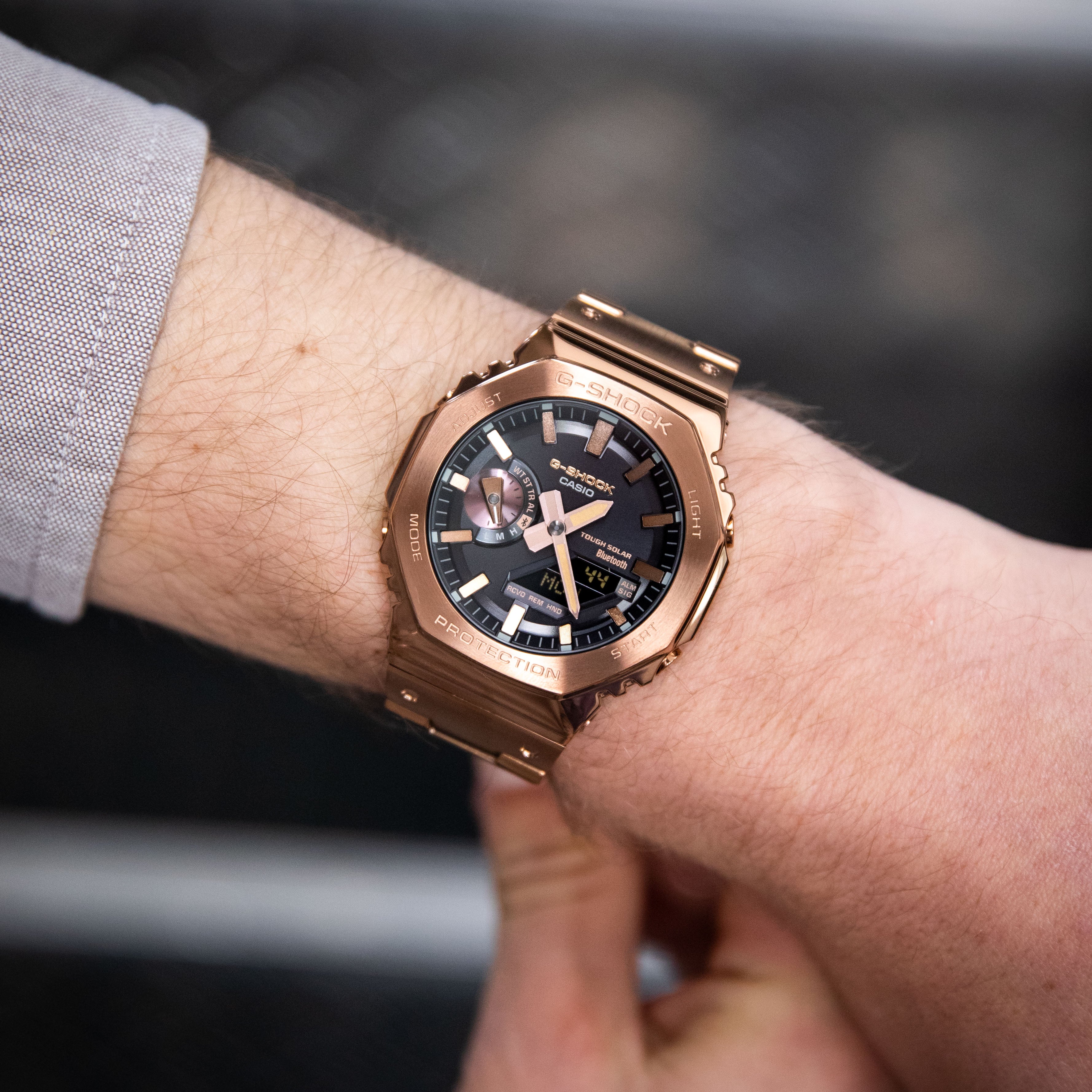 G Shock Full Metal GMB2100GD 5A Smartwatch with Smartphone Link - Durable Shock Resistant Watch for Outdoor Sports & Everyday Wear