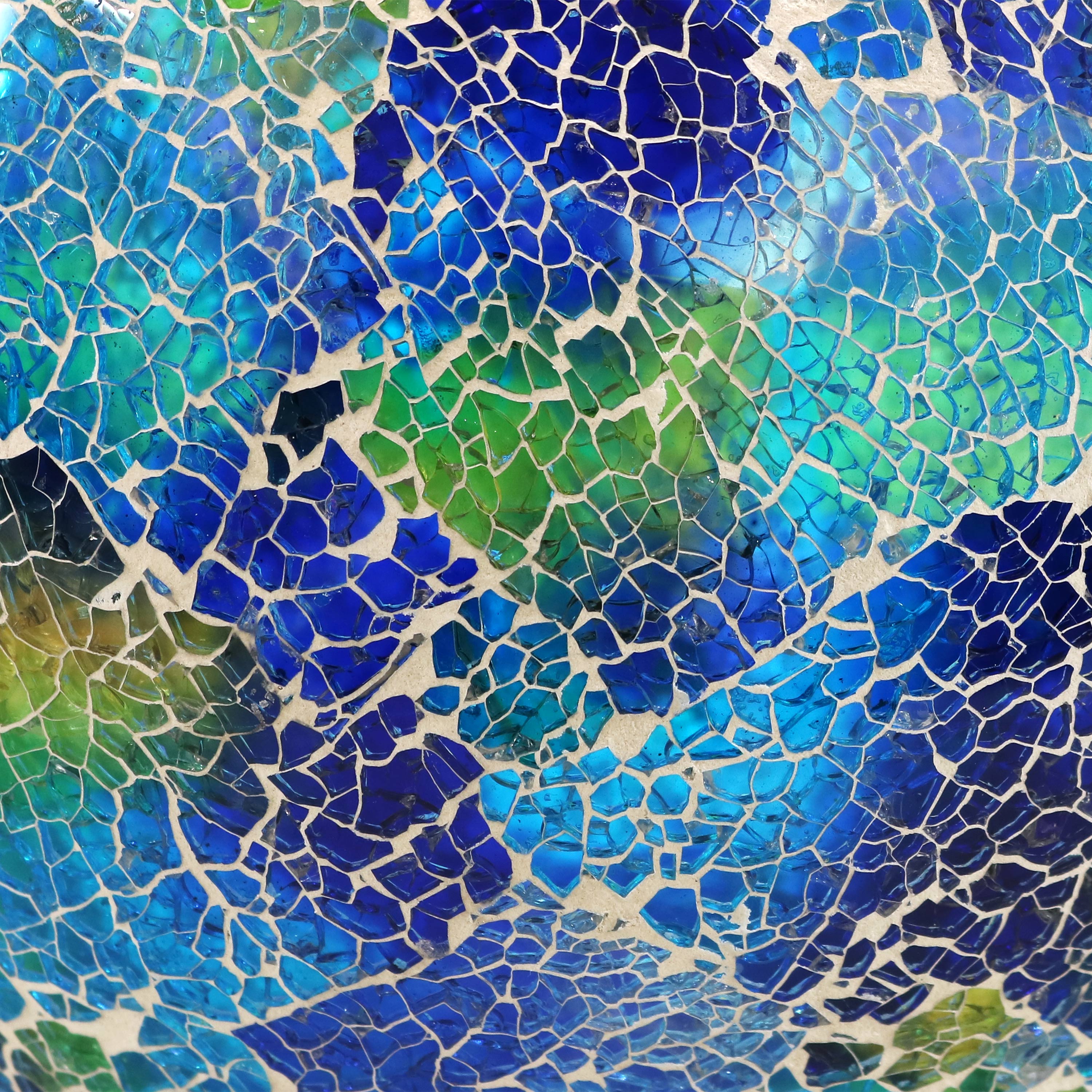 Sunnydaze 10-Inch Glass Mosaic Solar Garden Gazing Globe - Decorative Outdoor Sphere for Garden, Patio, Yard & Landscape Decor | Solar-Powered Light for Nighttime Ambiance