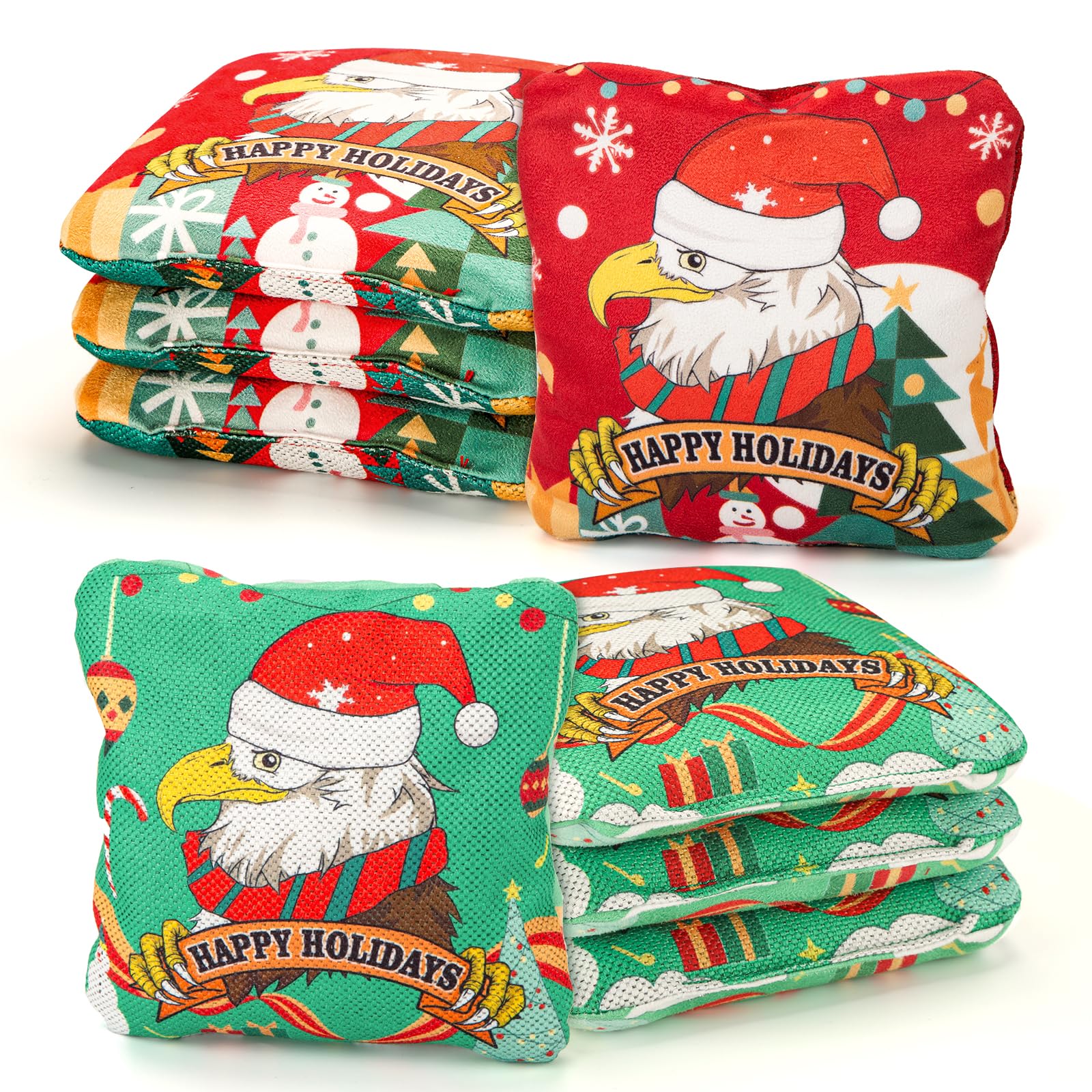 EunHo Professional Cornhole Bags Set of 8 - Regulation Dual Sided Bean Bags with Slick & Sticky Sides & Carry Bag - Perfect for Backyard Games, Tailgating, and Outdoor Parties