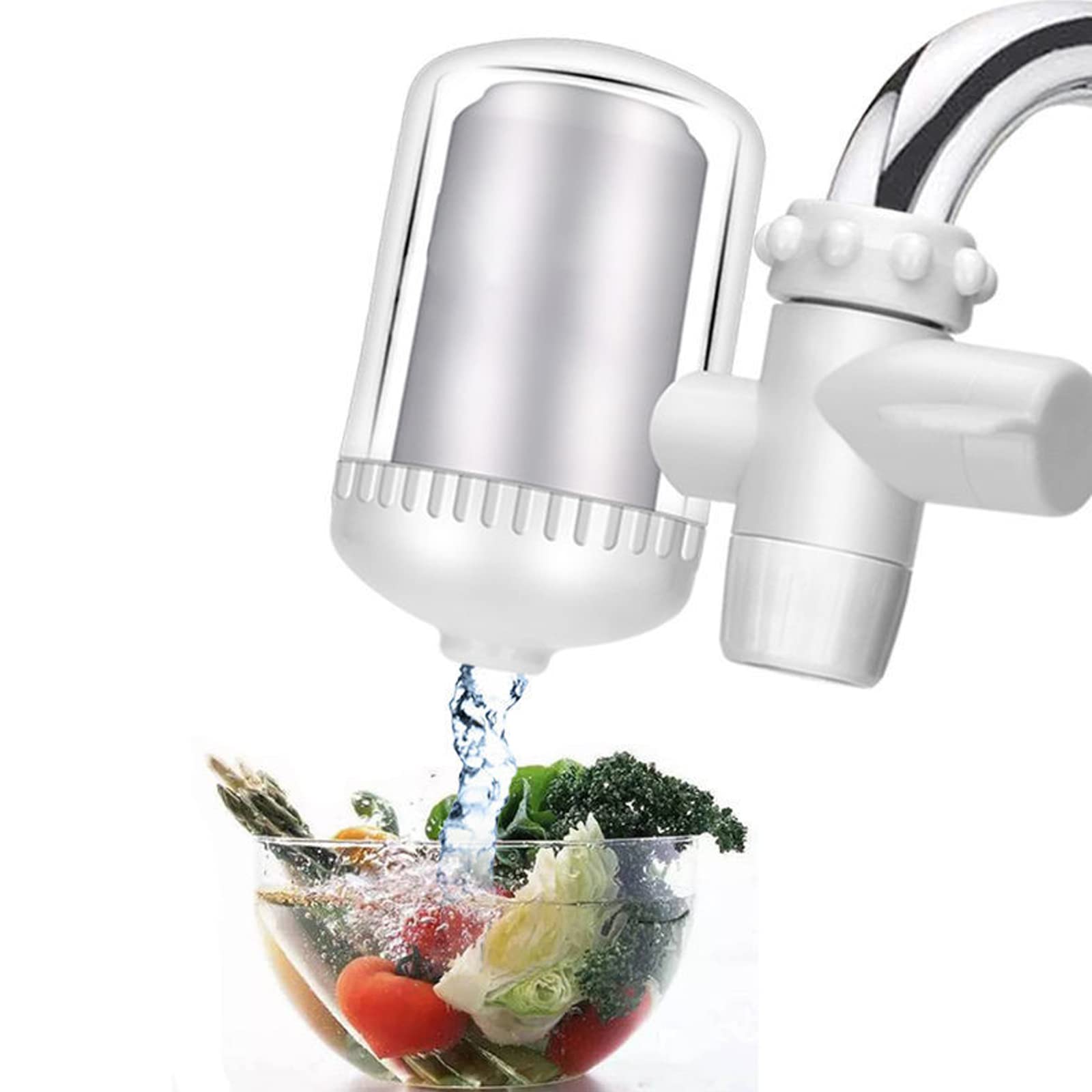 Washable Faucet Water Filter for Kitchen Sink - Reduces Chlorine & Bad Taste - Fits Standard Faucets - Perfect for Clean Drinking Water & Cooking