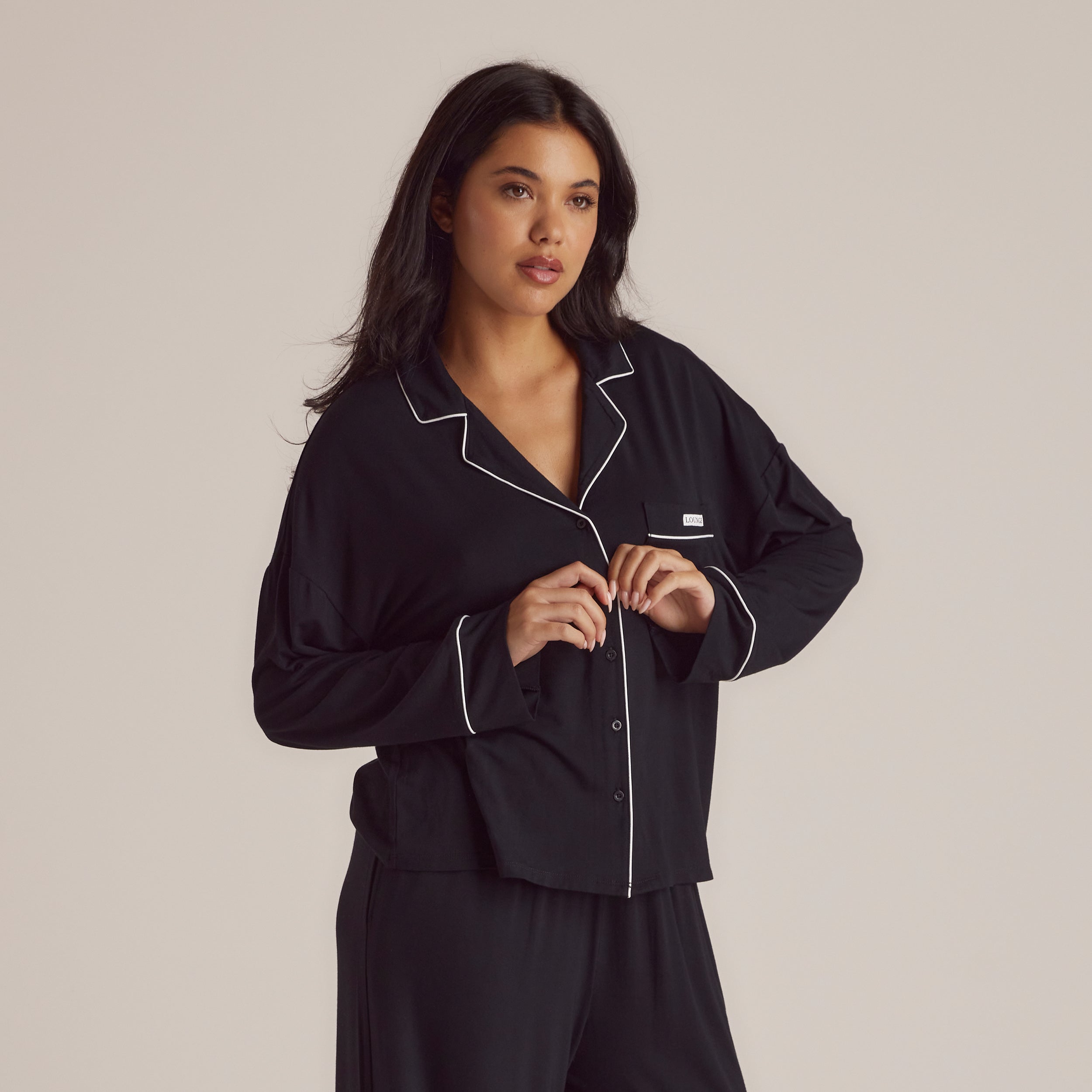 Premium Modal Sleep Shirt for Women - Soft & Breathable Black Pajama Top - Perfect for Relaxing at Home, Lounging & Comfortable Nightwear