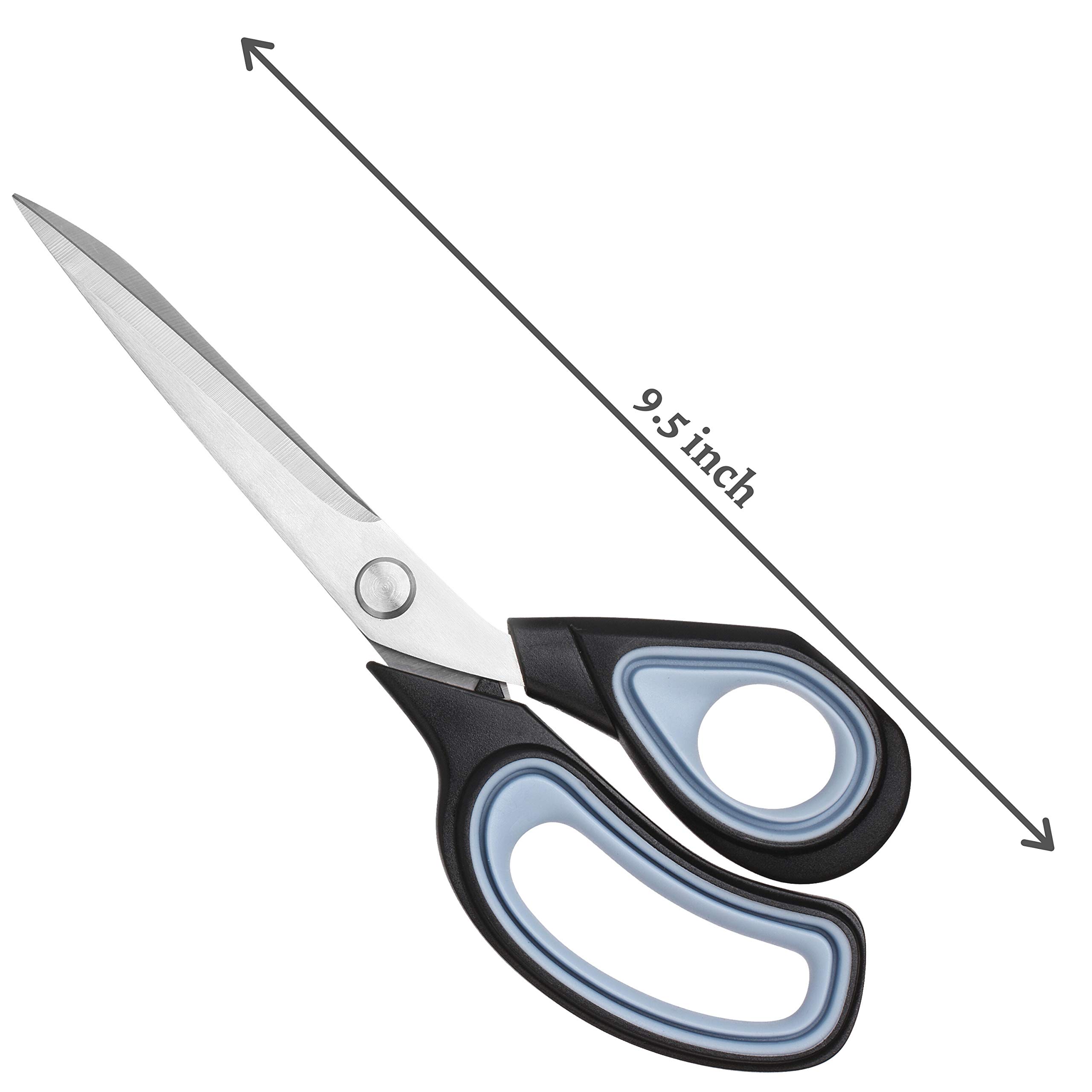 Premium Heavy Duty Stainless Steel Tailor Scissors - 9.5 Inch All-Purpose Industrial Fabric Shears for Cutting Clothes, Sewing & Crafting | Ideal for Tailors, Seamstresses & DIY Projects
