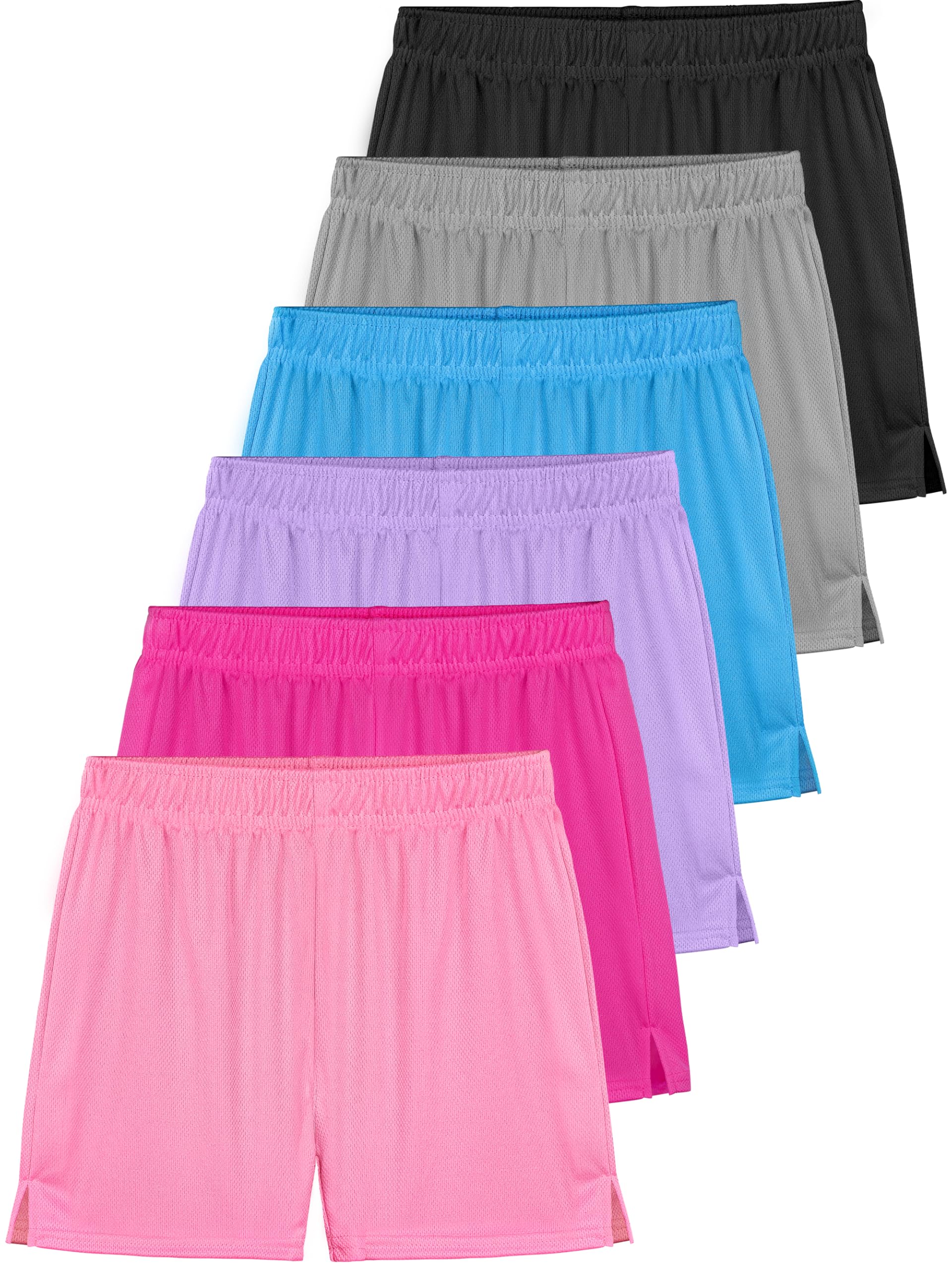 Resinta Girls Athletic Mesh Shorts - Breathable Youth Basketball & Soccer Shorts for Kids - Active Sports & Gym Shorts for Running, Training & Play - Perfect for School PE, Team Sports & Outdoor Activities