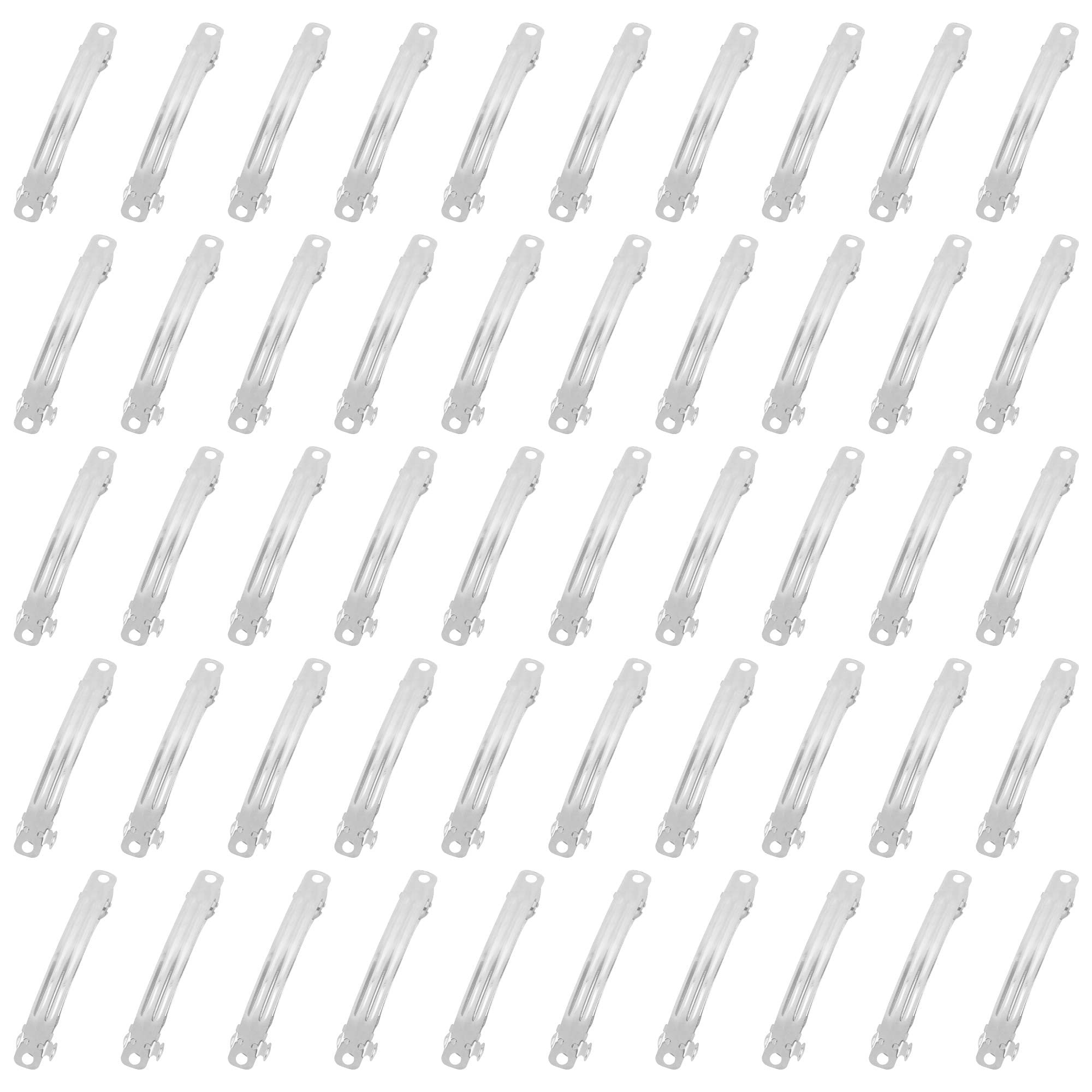 50 Pack Silver Metal French Barrette Hair Clips - 60mm Rectangle Alligator Clips for DIY Crafts, Hair Bows & Styling - Perfect for Women, Girls & Hair Accessories Making