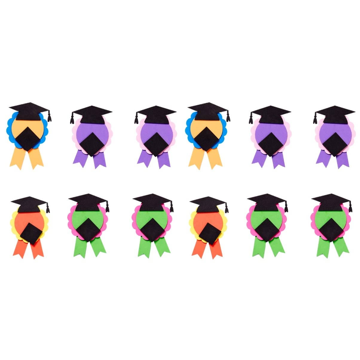 Amosfun 2-Pack Graduation Medals & 6-Piece DIY Craft Kit for Kids - Perfect for School Ceremonies, Awards, and Graduation Parties