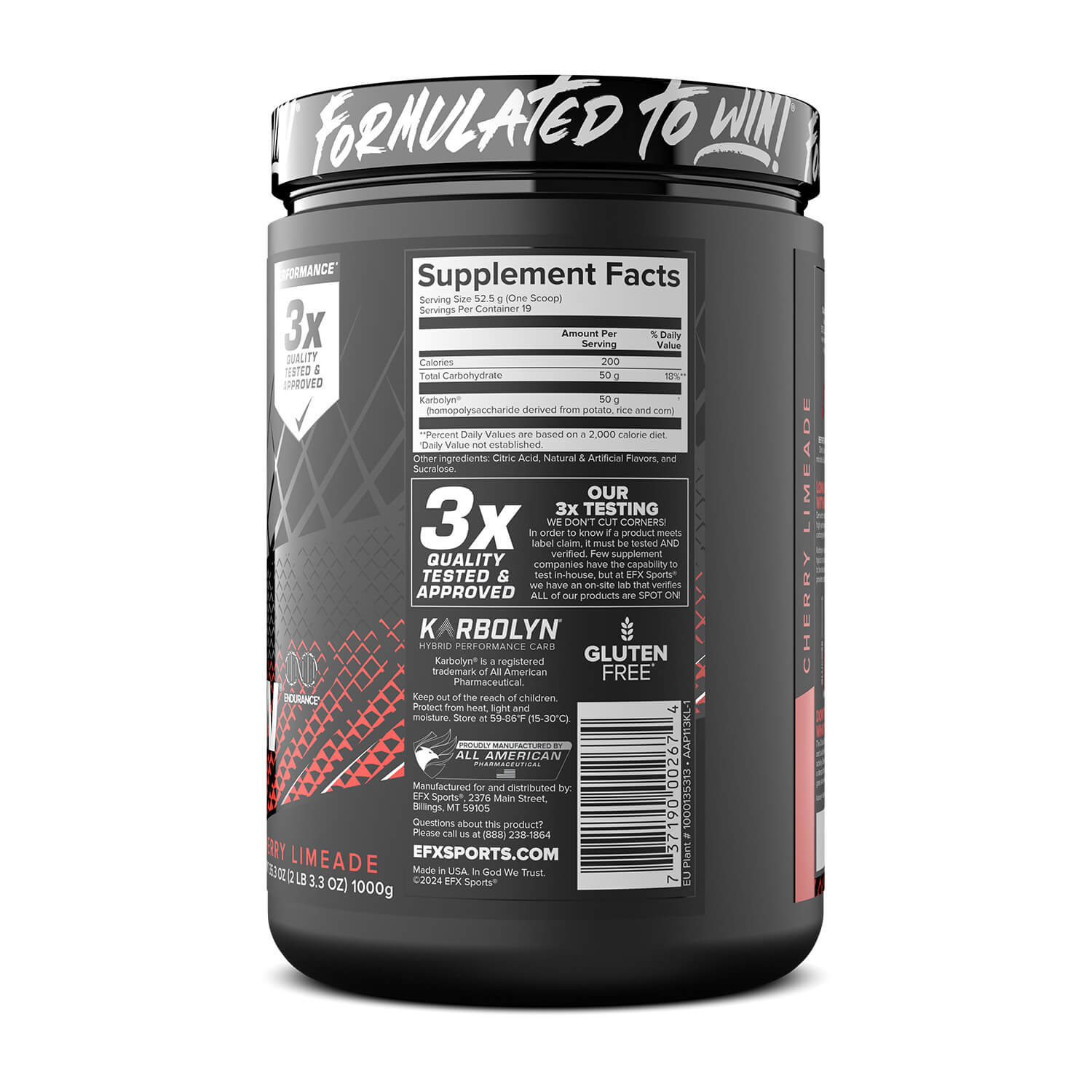 EFX Sports Karbolyn Fuel - Premium Carb Supplement for Workout & Endurance - Pre & Post Workout Energy Booster for Athletes & Fitness Enthusiasts