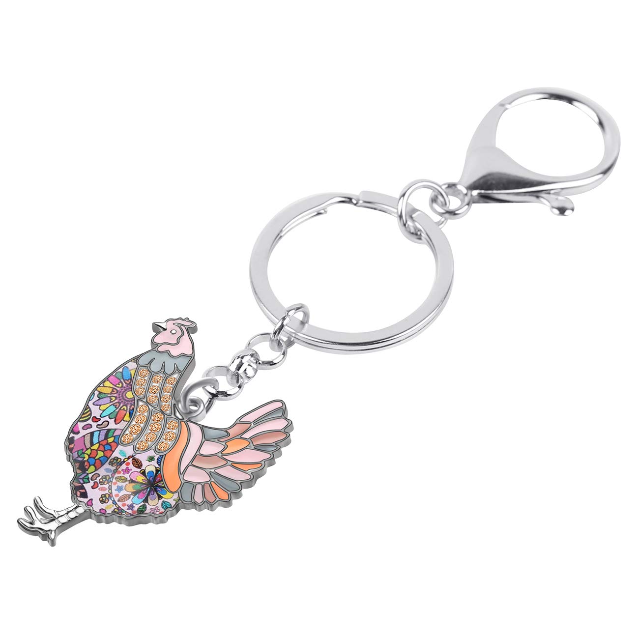 WEVENI Cute Chicken Keychain - Adorable Hen Keyring for Women, Unique Bag & Car Accessories Charm (Perfect Gift for Animal Lovers, Birthday & Friendship Presents)
