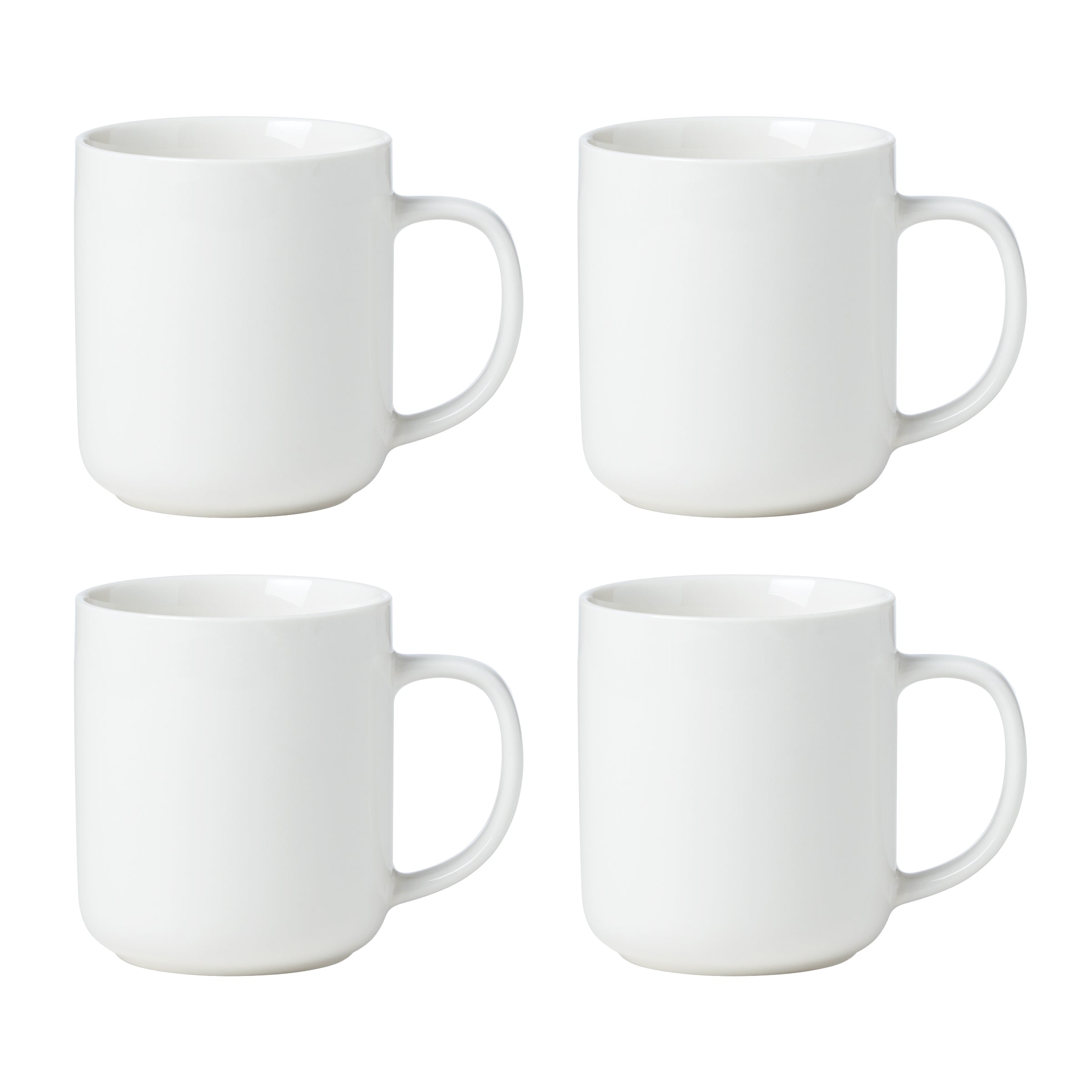 24 Seven White Ceramic Coffee Mugs Set of 4 - 12oz Durable Dishwasher Safe Cups for Home, Office & Restaurant Use