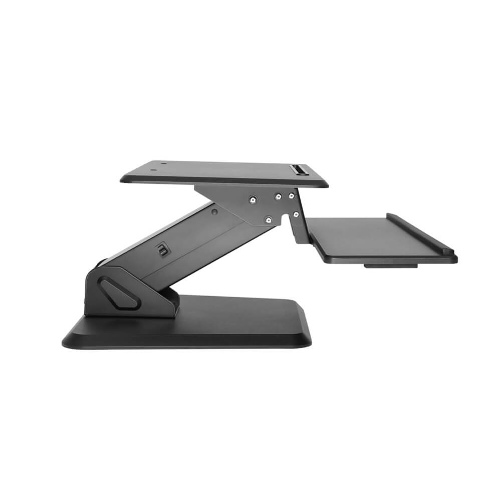 TESSA Elite Adjustable Height Table Top Workstation Desk - Black | Ergonomic Home & Office Workspace Solution for Standing & Sitting Comfort