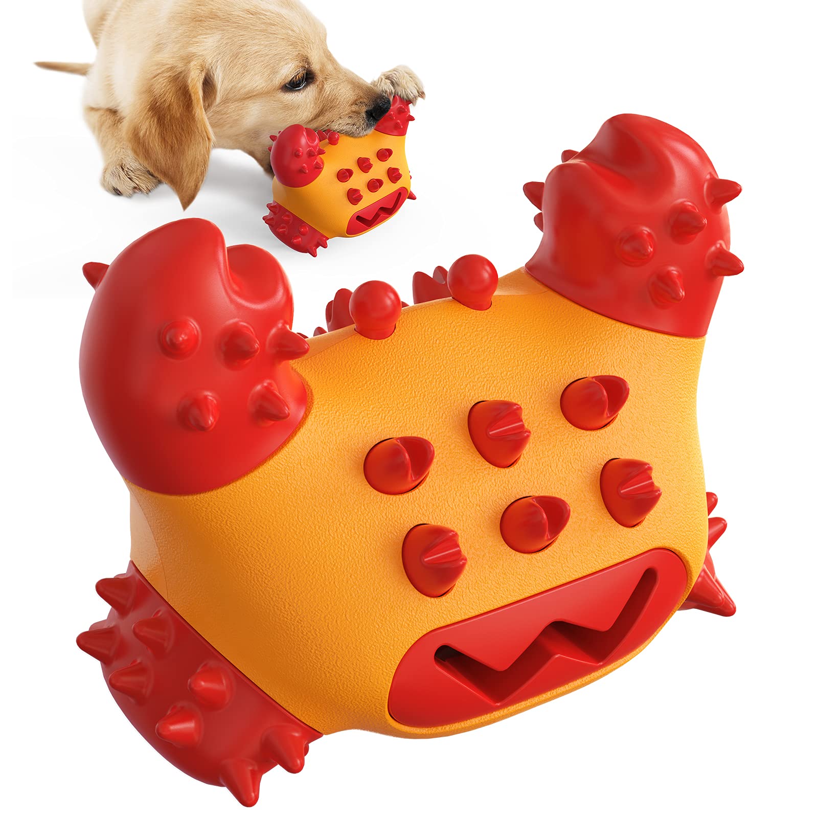 Durable Crab-Shaped Dog Chew Toy for Puppies & Adult Dogs - Heavy Duty Tear-Resistant Chewing Toy Promotes Dental Health, Cleans Teeth & Reduces Plaque - Anxiety Relief & IQ Stimulation for Dogs - Perfect for Aggressive Chewers, Teething Puppies & Indoor/Outdoor Play