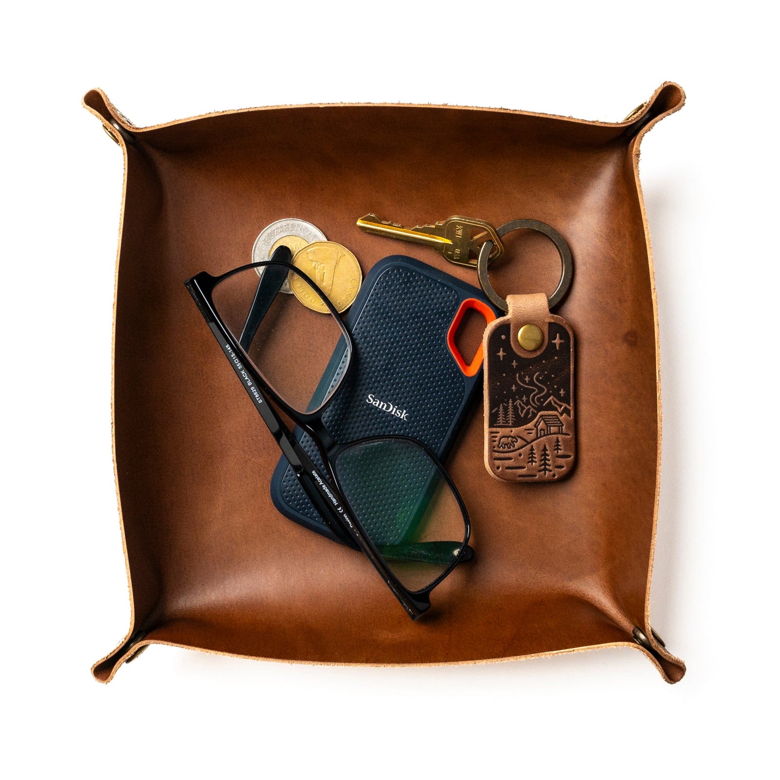 Premium Leather Valet Tray for Keys, Wallet & Jewelry | Handmade Organizer for Dresser, Nightstand & Entryway | Perfect Gift for Men & Women
