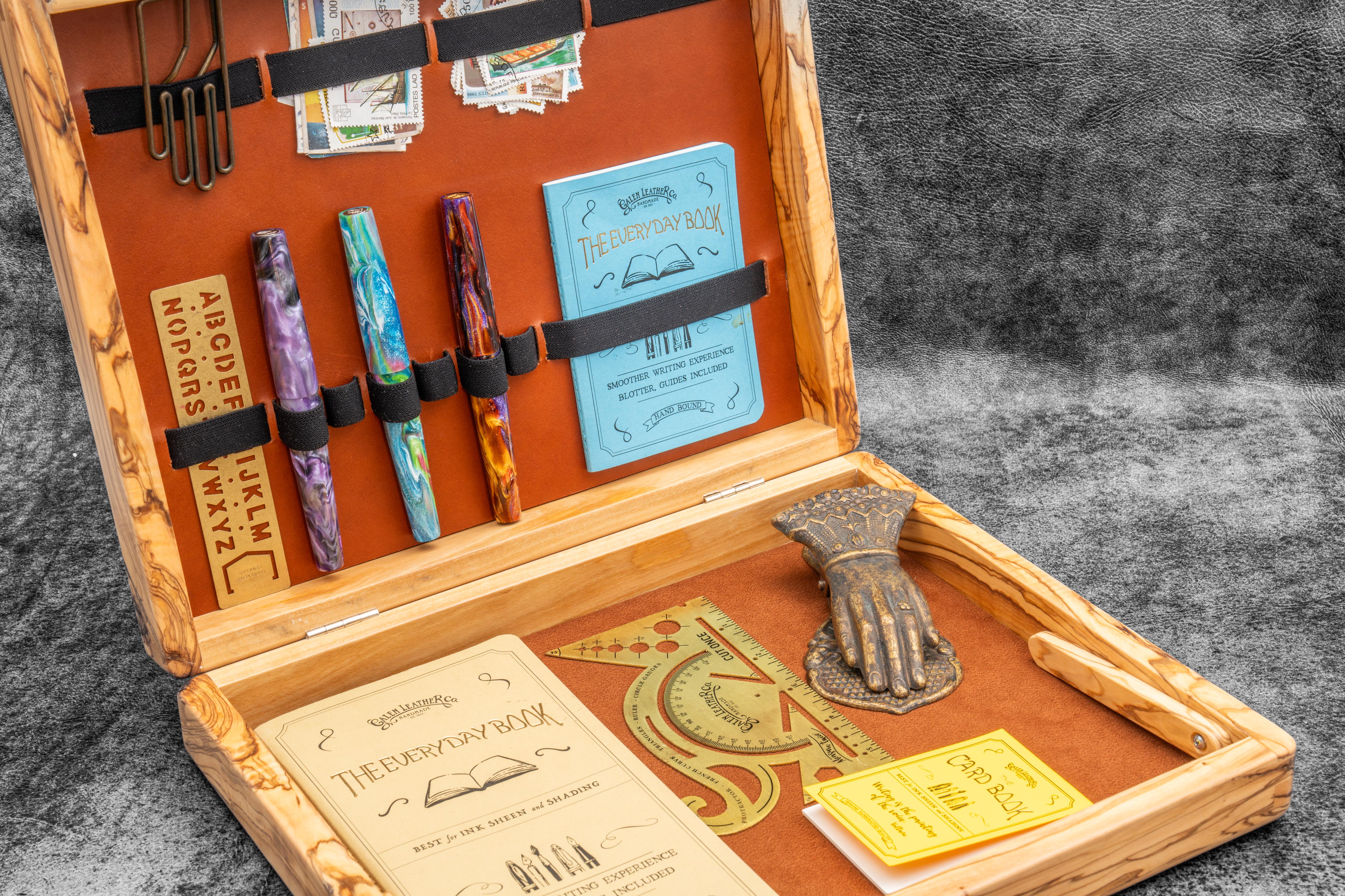 Premium Olive Wood Writing Box - Handcrafted Special Edition for Journals, Letters & Calligraphy | Perfect Gift for Writers & Stationery Lovers