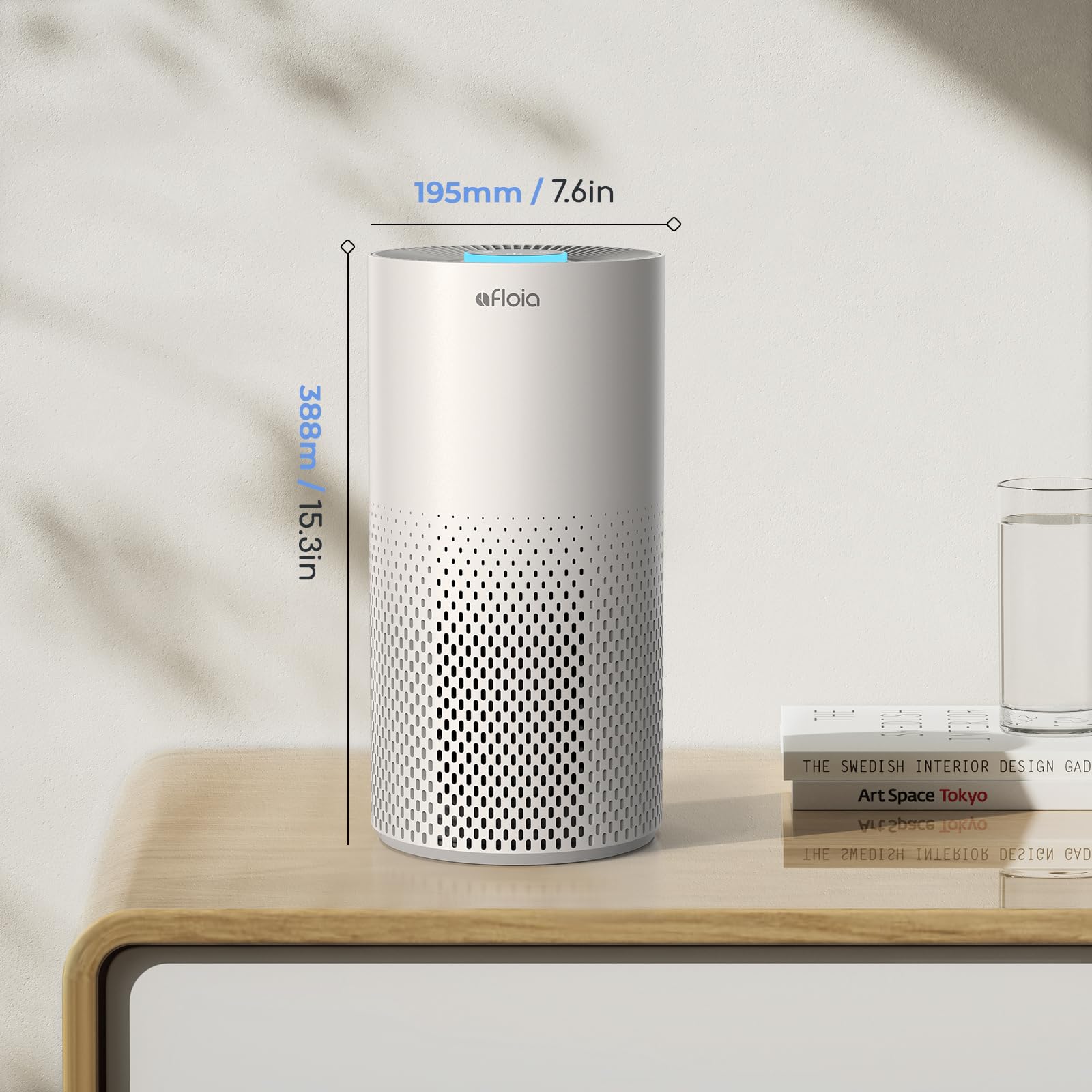 Afloia True HEPA Air Purifier for Large Rooms up to 1076 Sq Ft - Eliminates Pet Dander, Dust, Pollen, Mold, Smoke & Odors - Ultra Quiet 22dB with 7-Color Night Light - Perfect for Bedrooms, Living Rooms & Offices (Kilo White)