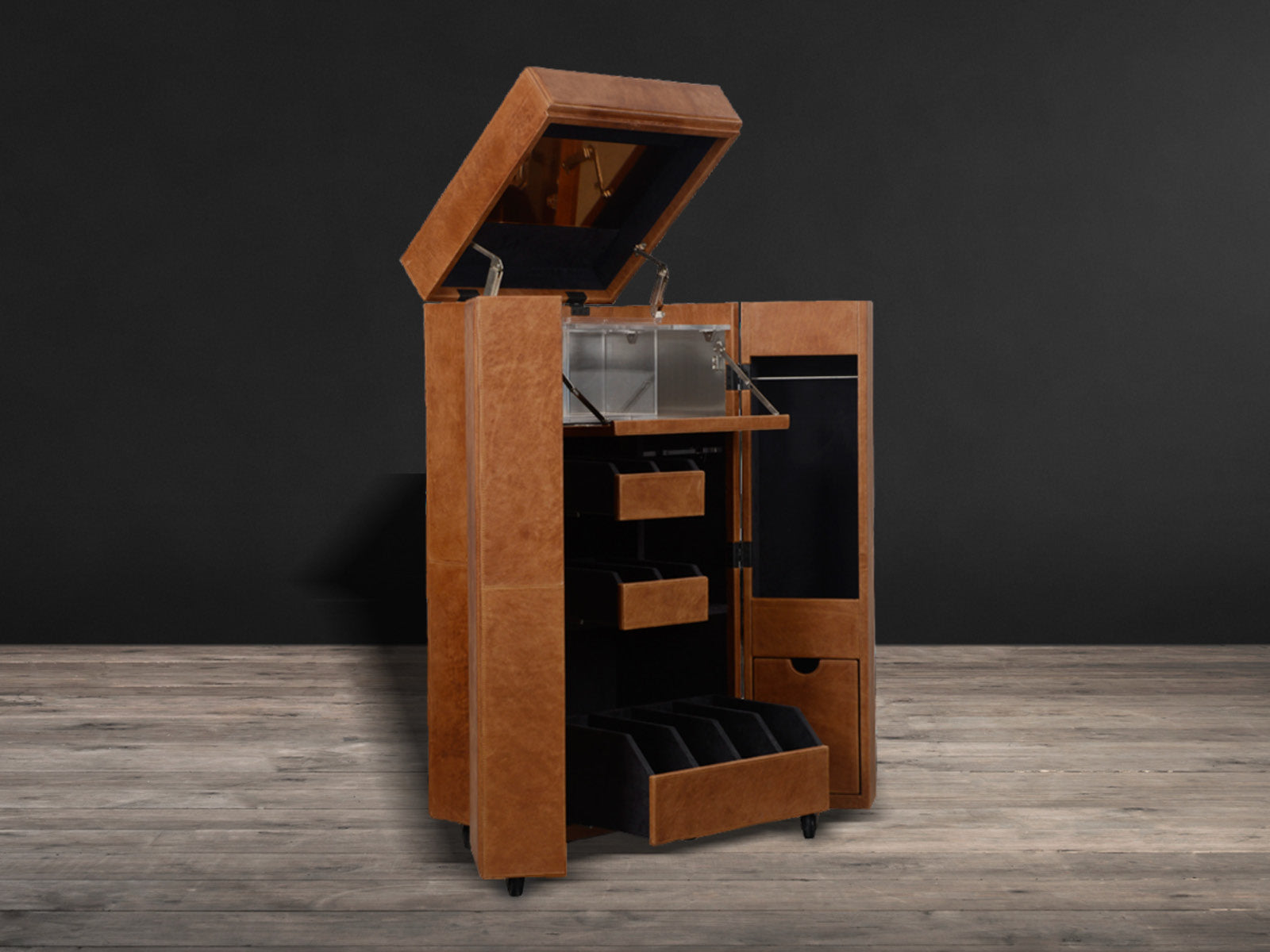 Qubus Bar Cabinet - Modern Home Bar Furniture for Wine & Liquor Storage | Perfect for Living Room, Dining Room, or Home Bar Setup