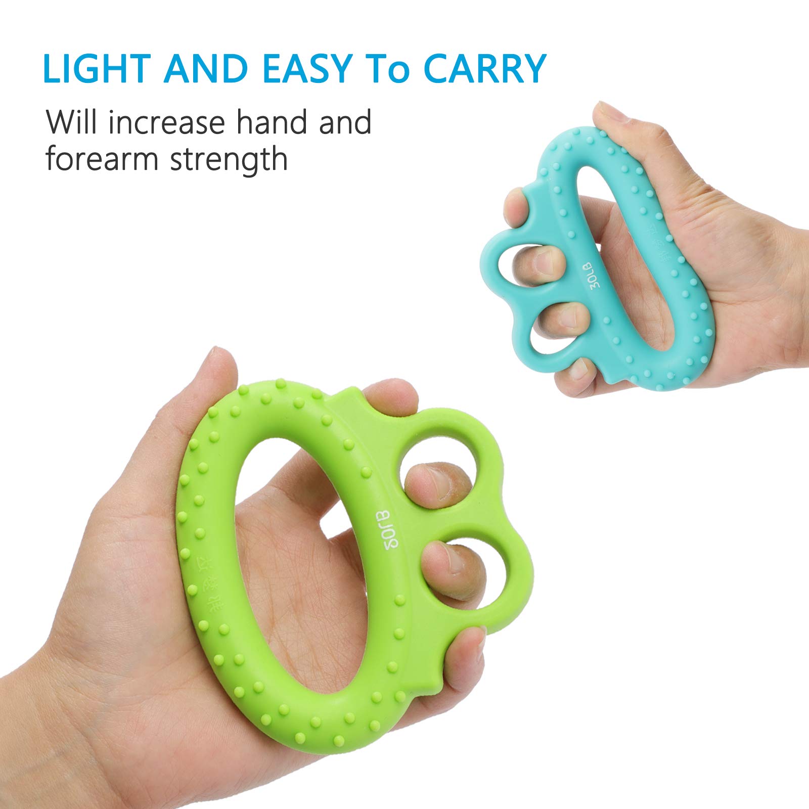 Fanwer 3-Level Hand Grip Strengthener Set - Finger Exerciser & Silicone Grip Strength Trainer with Resistance Bands - Wrist Pain Relief for Arthritis & Seniors - Perfect for Physical Therapy, Rehabilitation & Home Workouts (3PCS)