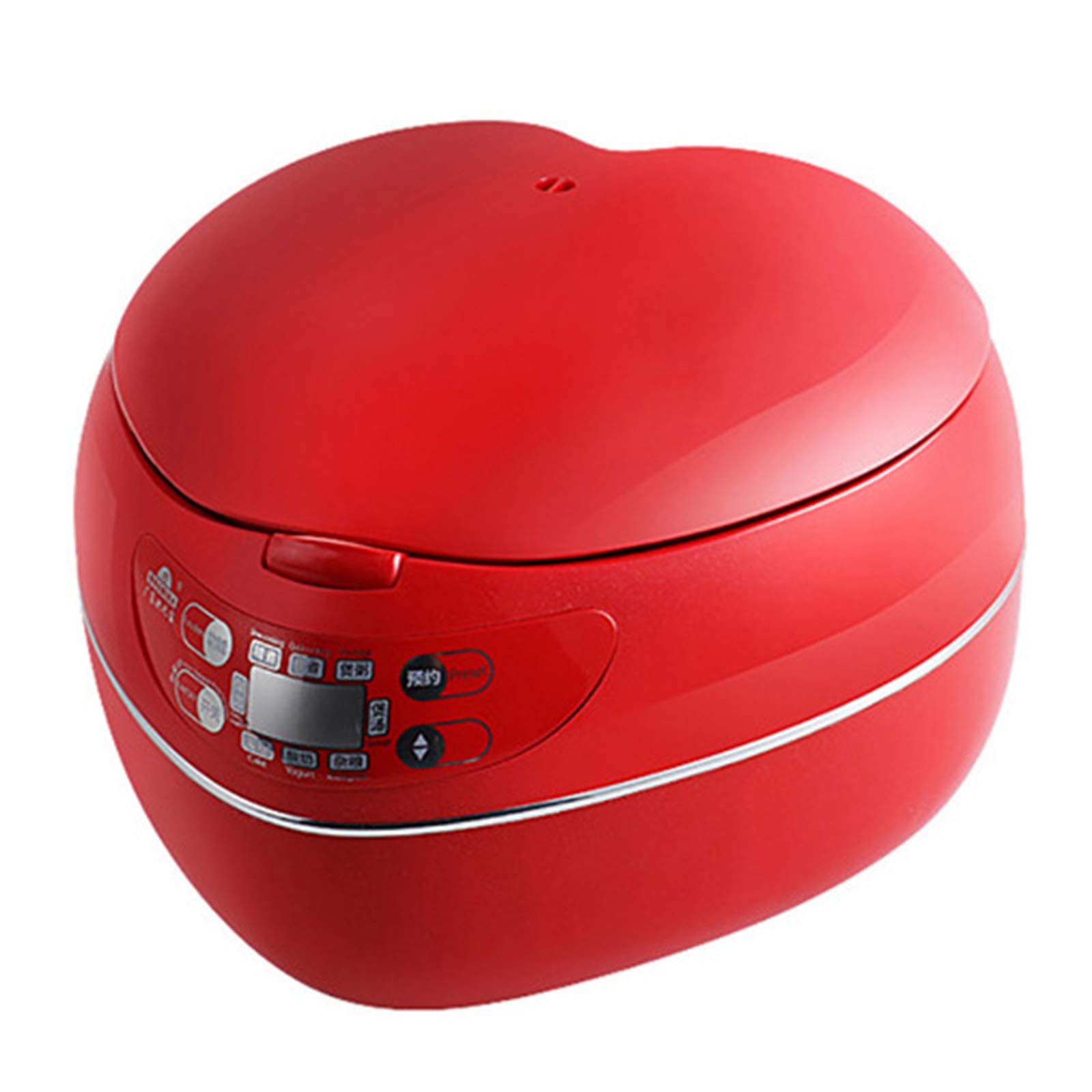 Peach Heart-Shaped Rice Cooker - 1.8L Smart 300W Non-Stick Electric Rice Cooker for 1-3 People, Constant Temperature & Heat Insulation, Red - Perfect for Dorm Rooms, Small Kitchens & Romantic Dinners