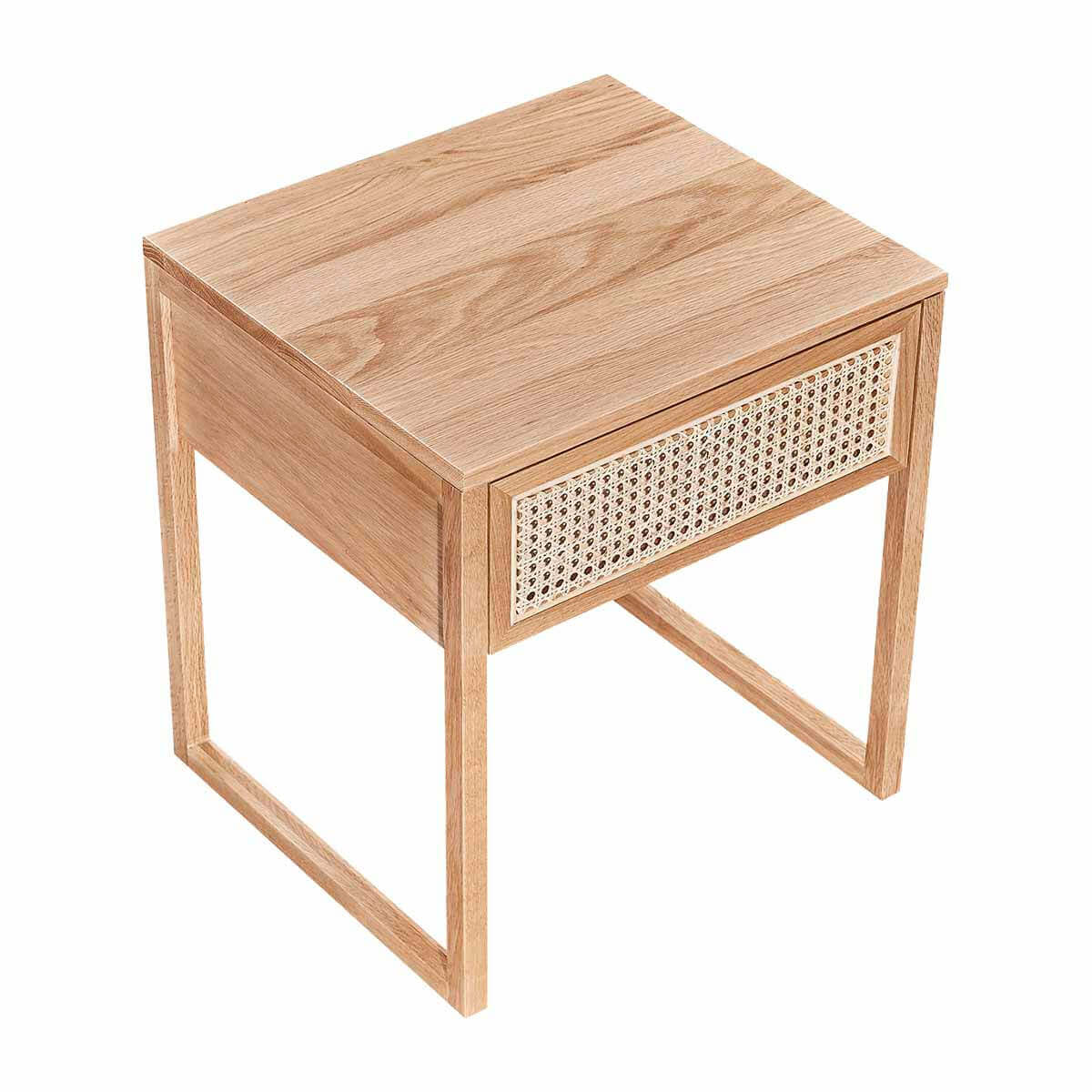Rattan Bedside Table - Natural Woven Nightstand with Storage Shelf for Bedroom, Living Room, or Patio - Stylish and Durable Accent Table for Home Decor