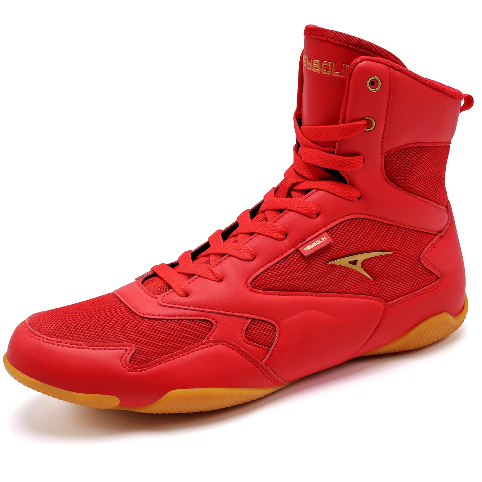 ASHION Men's Wrestling & Boxing Shoes - High Top Fitness Sneakers with Zero Drop Sole for MMA, Training & Gym Workouts