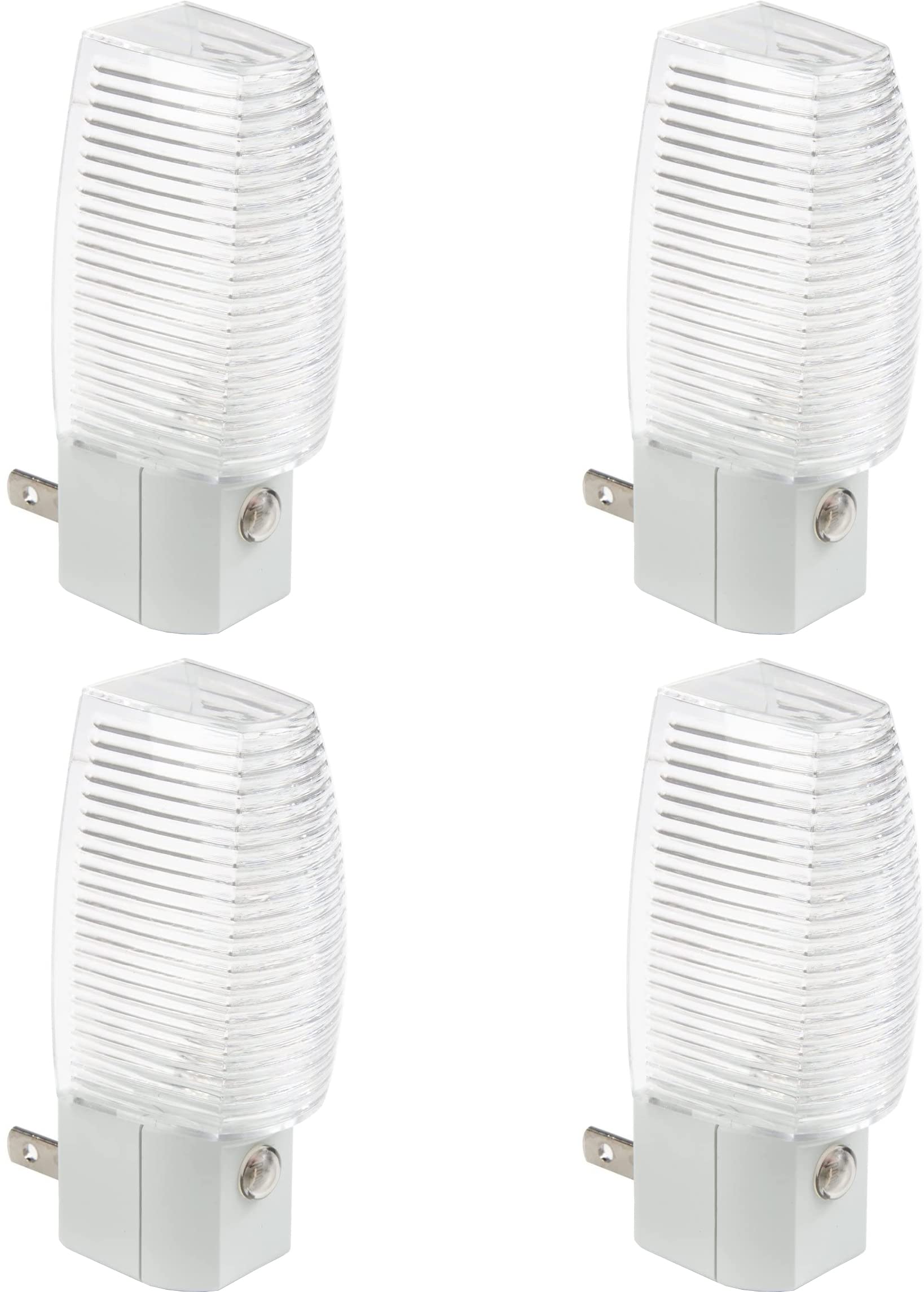 4-Pack Glass Block Night Lights with On/Off Switch - Perfect for Bedrooms & Hallways