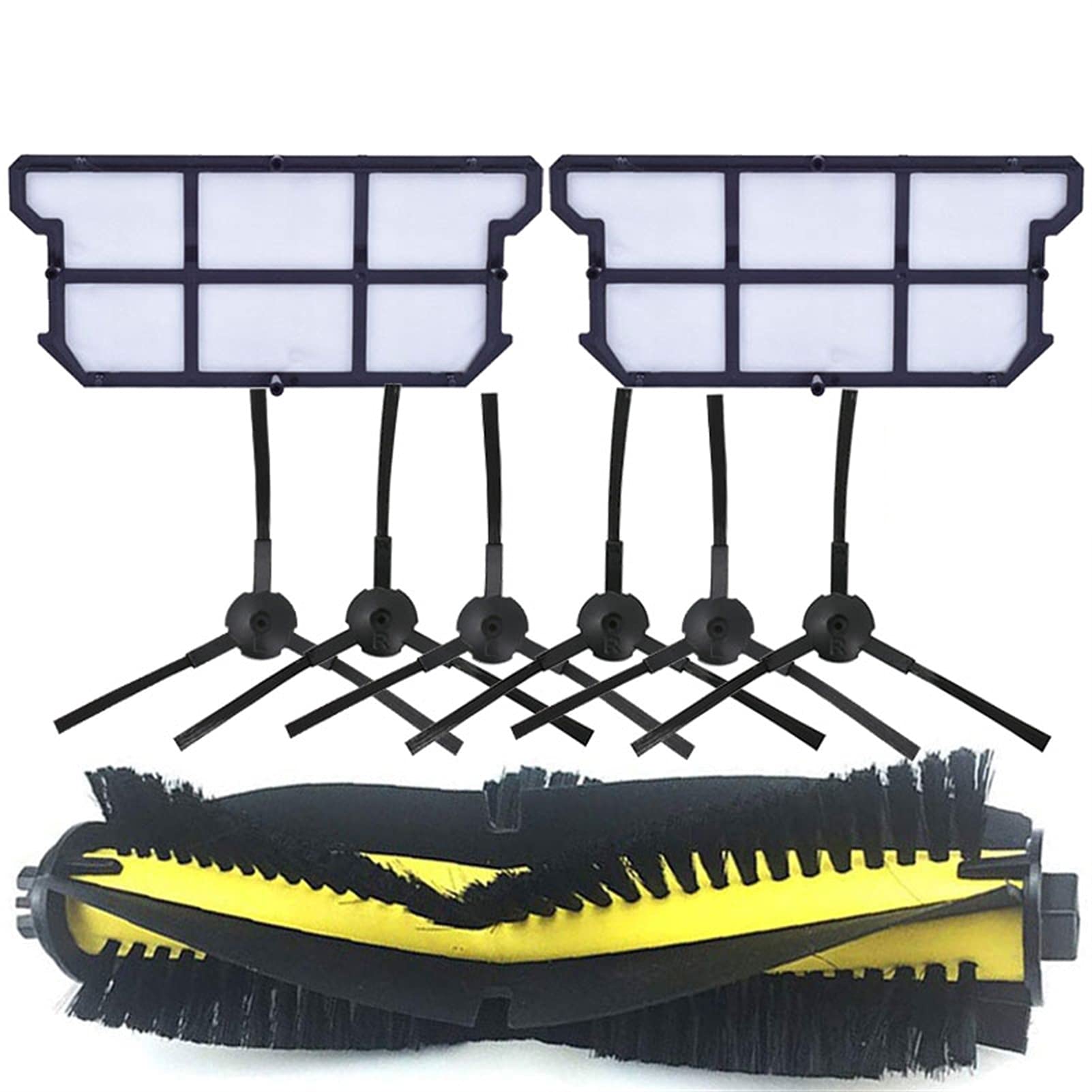 Qgg Vacuum Parts Replacement Kit - Side Brush, Filter & Mop Cloth for Midea VCR08/MR09 Robot Vacuum Cleaner | Compatible Accessories for Robotic Vacuums | Perfect for Hardwood Floors, Carpets & Pet Hair Cleaning