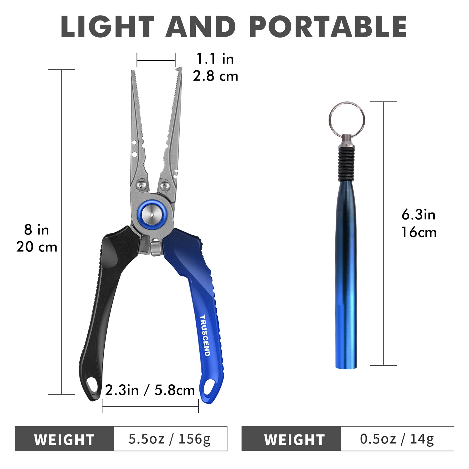 TRUSCEND Lockable Fishing Pliers with Ergonomic Handle - Saltwater Resistant Teflon Coated Multi-Tool with Mo-V Cutter - Perfect Gift for Anglers & Saltwater Fishing Enthusiasts (Great for Bass, Trout & Deep Sea Fishing)