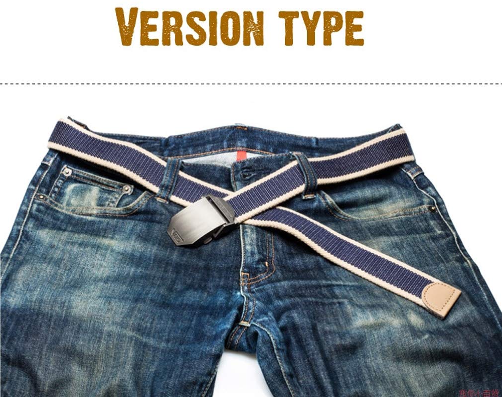 LKMY Unisex Tactical Canvas Belt with Alloy Automatic Buckle - Adjustable Waist Strap for Men & Women - Perfect for Outdoor, Hiking, Jeans and Casual Wear