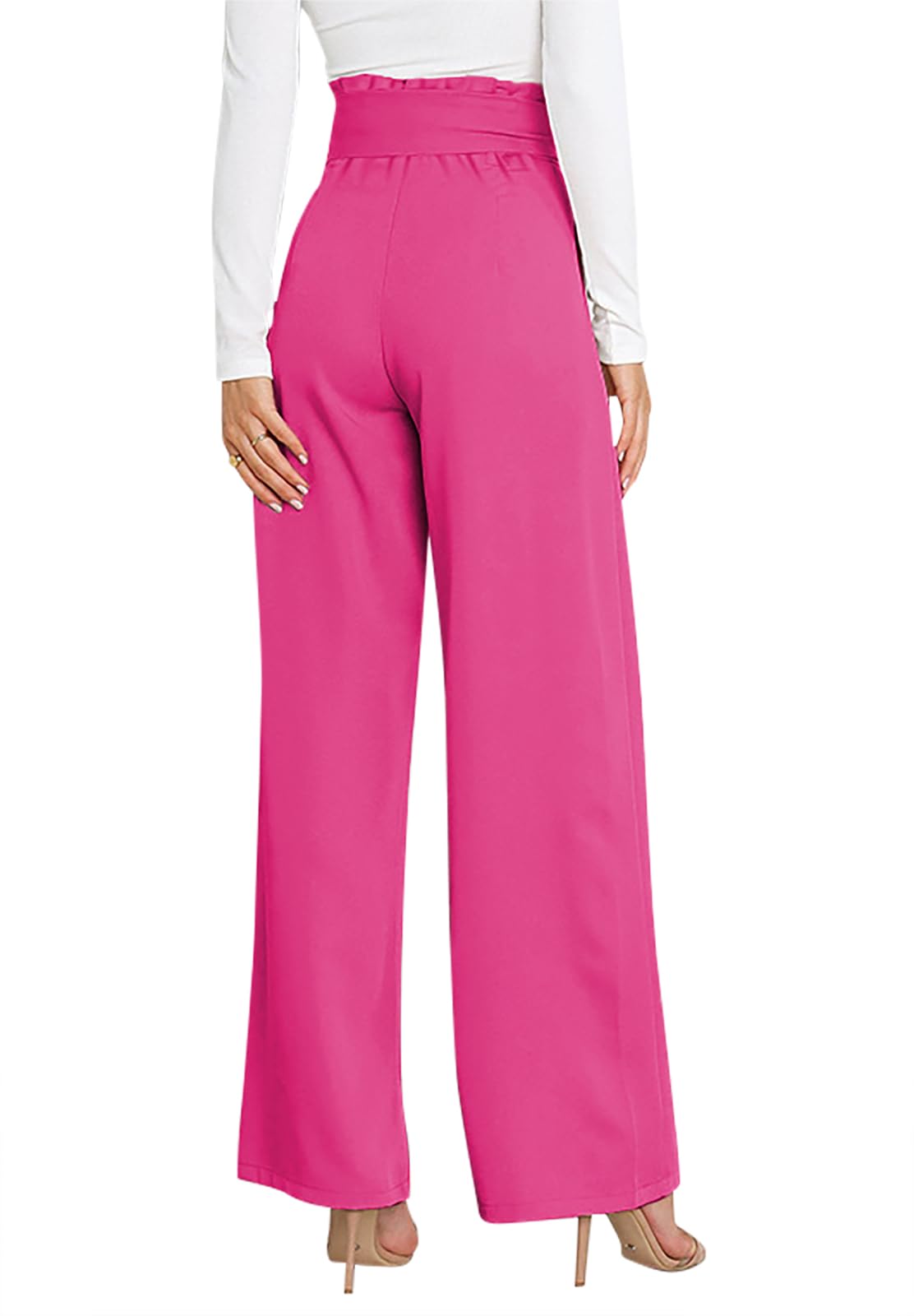 GUOLEZEEV High Waist Wide Leg Pants for Women - Business Casual Office Pants, Comfortable Work Trousers with Stretchy Fabric | Perfect for Office Wear, Business Meetings & Professional Outfits