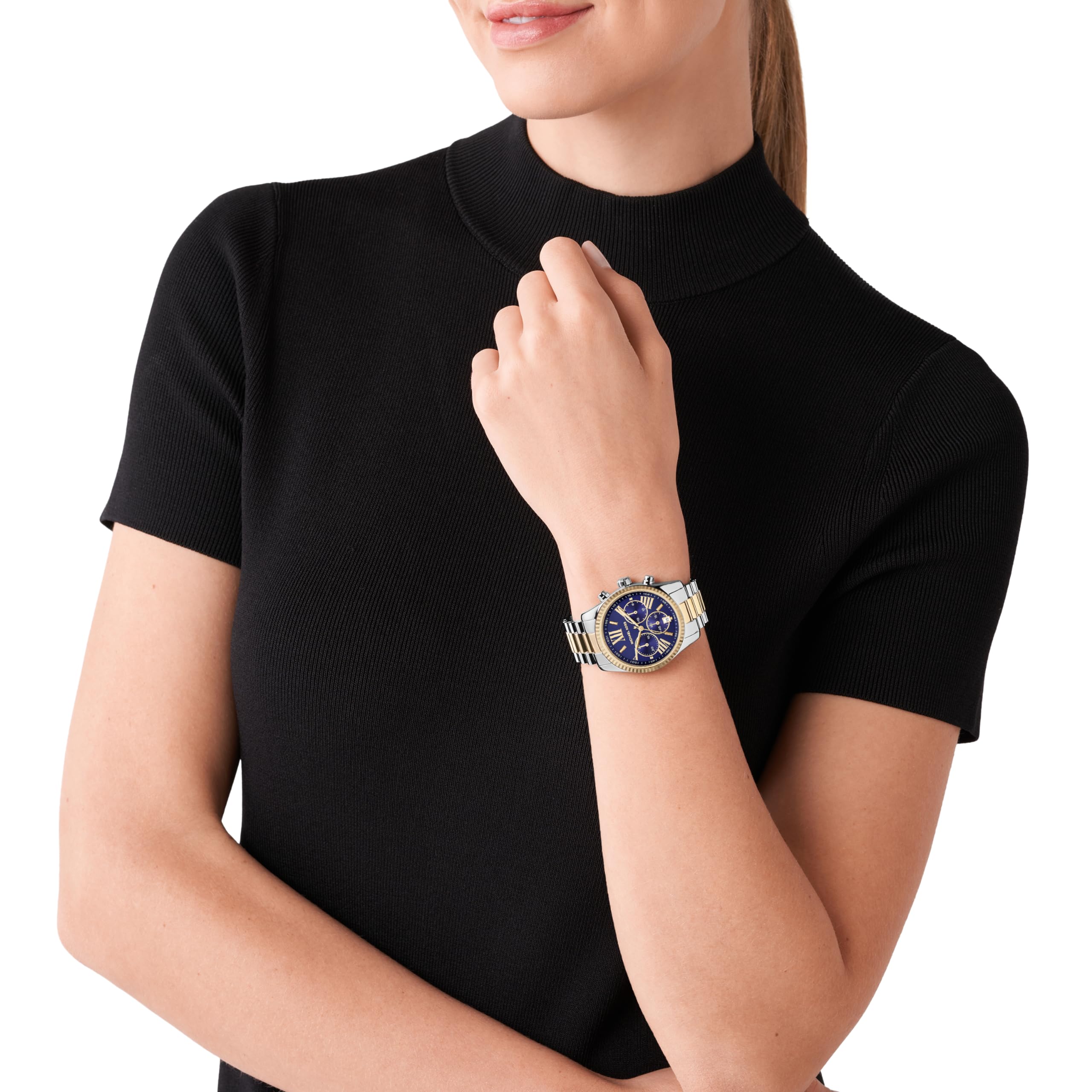 Michael Kors Lexington Women's Stainless Steel Chronograph Watch - Elegant Fashion Timepiece for Everyday Wear & Special Occasions