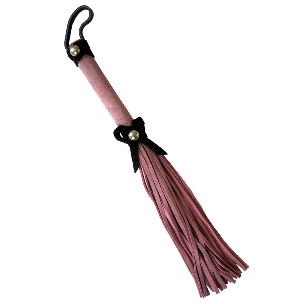 Love Knot Mini Flogger with Bow - Pink & Black BDSM Toy for Sensual Play, Couples Bonding & Spanking Scenes