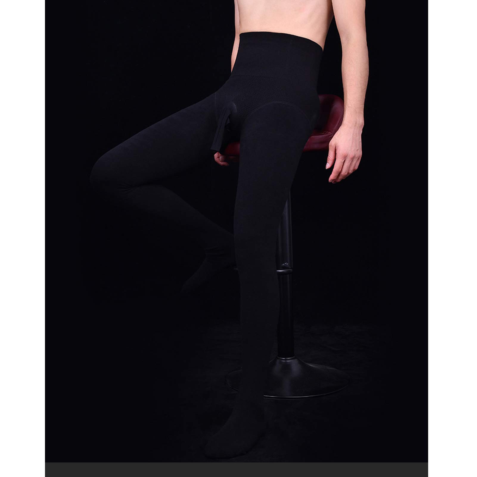 Leesuo Men's Sexy High Waisted Pantyhose - High Elastic Soft Shaping Stockings, Warm Tights Socks for Winter, Cosplay & Fashion Outfits