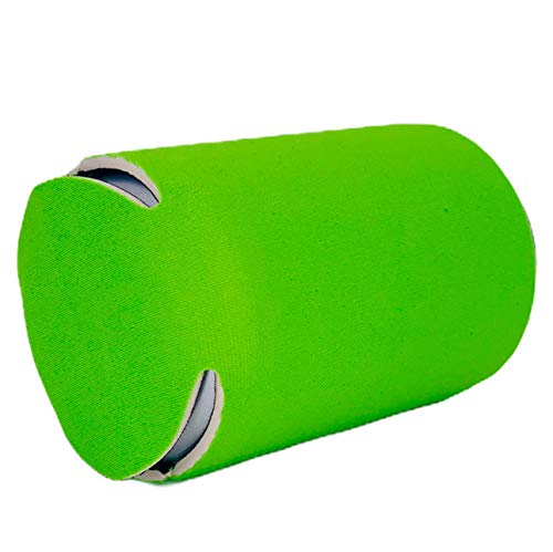 Drink up Bitches Collapsible Can Coolie (Bright Green) - Portable Beer Can Holder for Camping, Beach, BBQ & Outdoor Parties