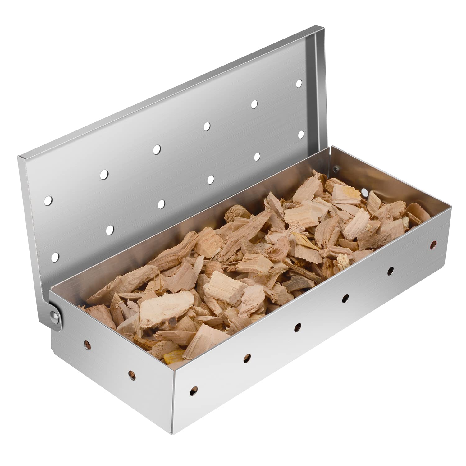 Stainless Steel Smoker Box for Gas Grill - Wood Chip Smoker Box for Adding Smoky Flavor to Meat | Perfect for BBQ, Camping & Outdoor Cooking