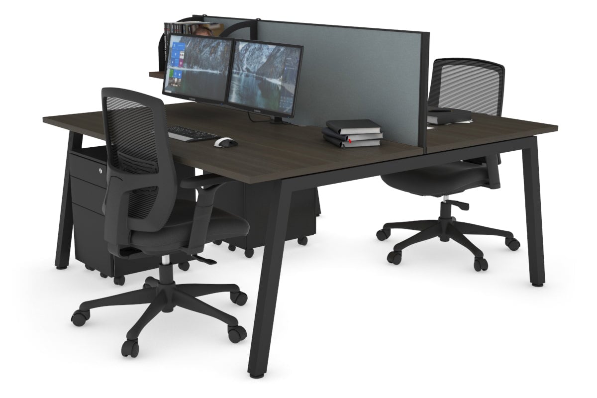 Quadro 2-Person Office Workstation Desk - 1800L x 800W with Cable Management - Perfect for Shared Workspaces & Collaborative Offices