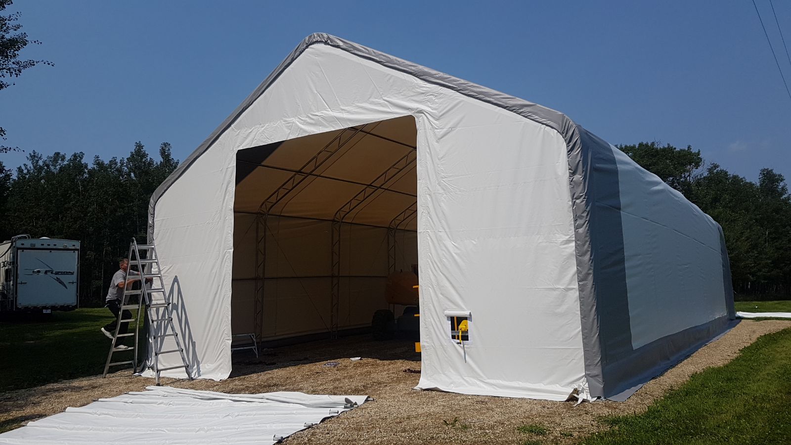 30' Wide Double Truss Storage Building - Heavy Duty Portable Shelter for Farm, Industrial & Commercial Use | Durable Outdoor Storage for Equipment, Vehicles & Supplies