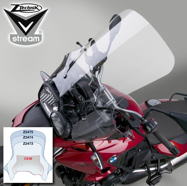 ZTechnik F700GS VStream Touring Clear Windshield - High Performance Motorcycle Windshield for BMW F700GS - Perfect for Long Distance Riding & Adventure Tours