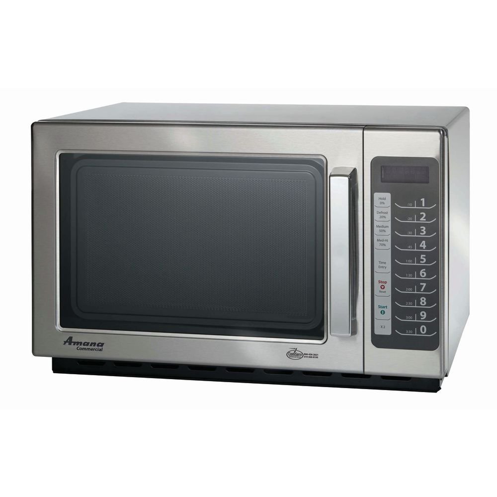 AMANA RCS10TS 1000W Medium-Duty Commercial Microwave Oven - Perfect for Restaurants, Cafes & Office Kitchens