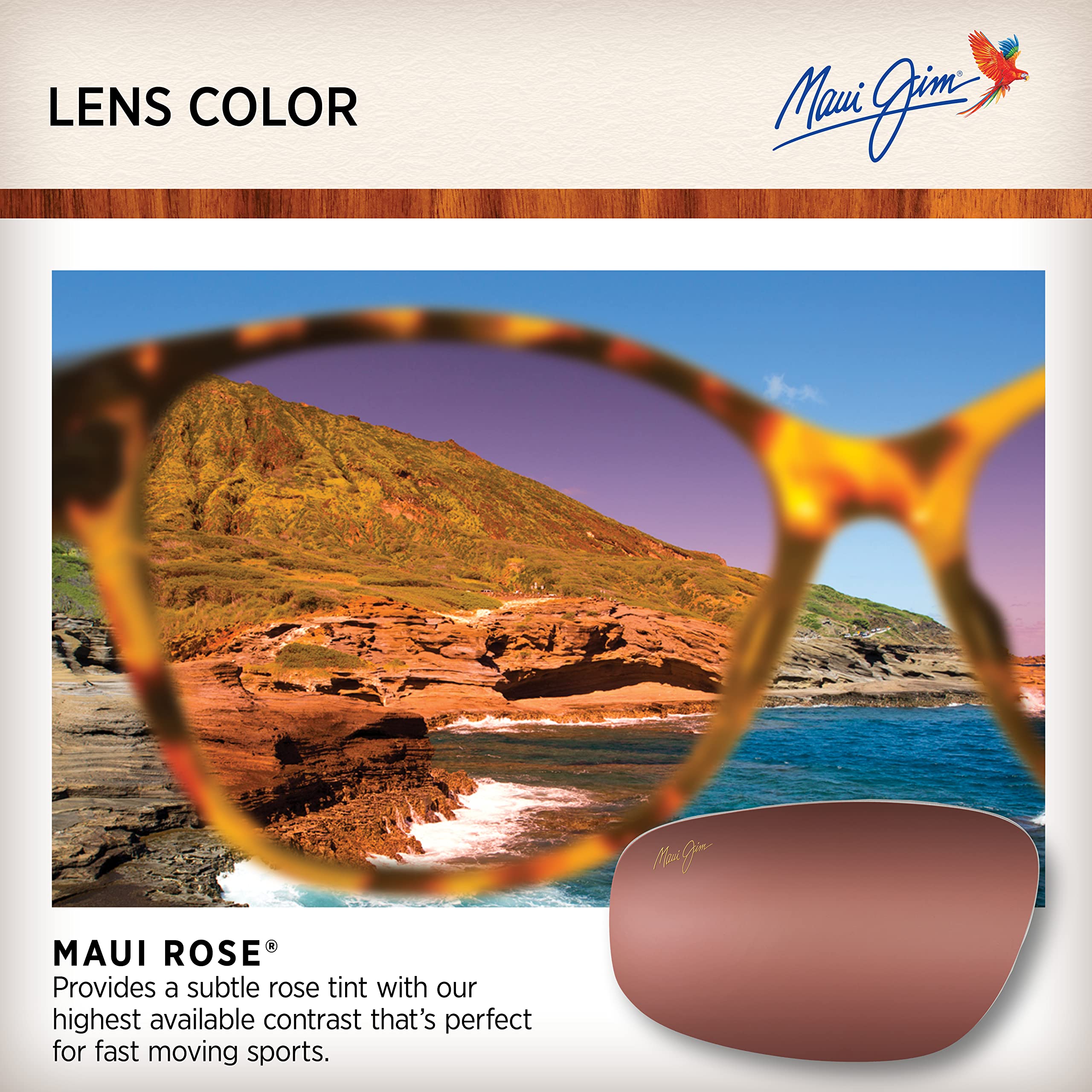 Maui Jim Women's Kou Polarized Cat Eye Sunglasses UV Protection Fashion Eyewear for Driving, Beach & Outdoor Activities