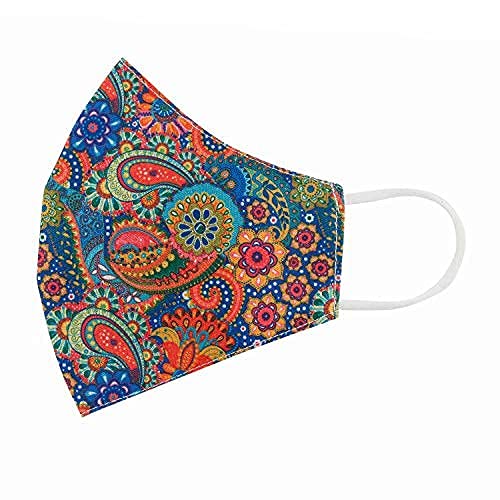 Black Bird - 6 Pack Stylish Floral Printed Cotton Face Masks for Adults - Adjustable, Washable & Reusable - Perfect for Daily Wear, Travel, and Outdoor Activities