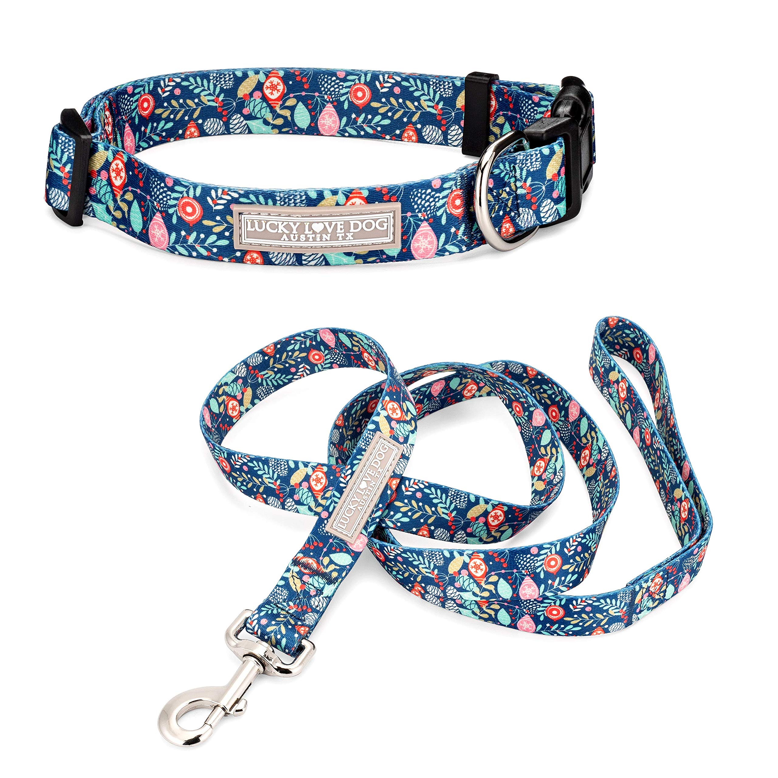 Adjustable Dog Collar and Leash Set with Easy Click Buckle - Durable & Comfortable Pet Accessories for Small to Large Dogs, Puppies & Adults - Perfect for Daily Walks, Training & Holiday Gifts (Large Size)