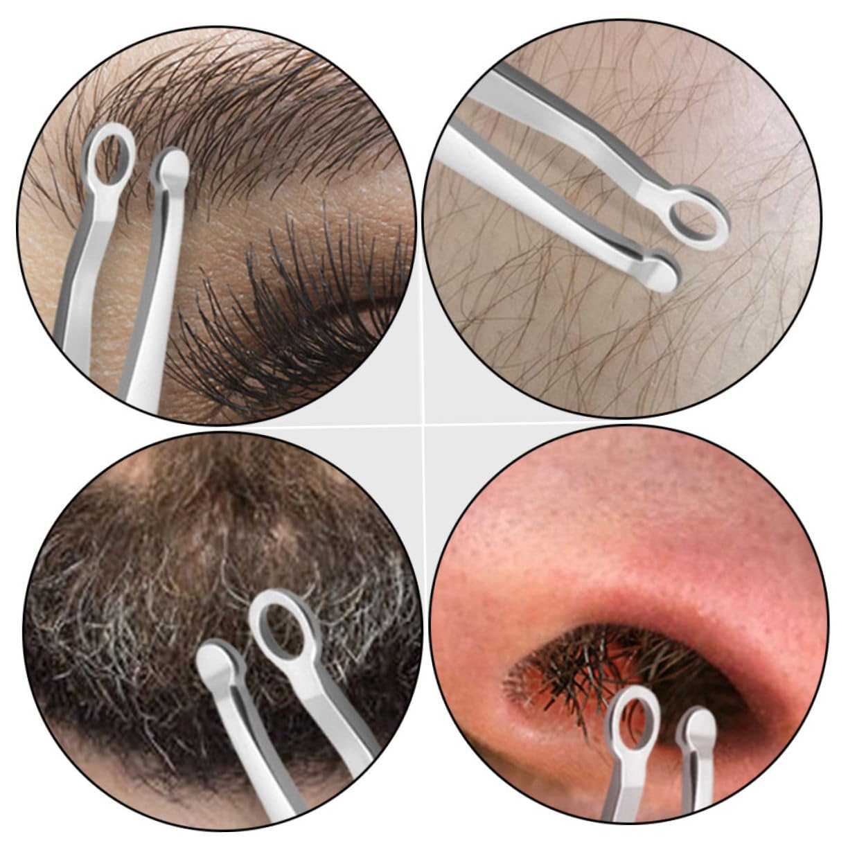 NOLITOY Stainless Steel Nose Hair Scissors & Eyelash Tweezers Set - Precision Trimmer for Nose Hair, Eyebrows & Nails - Silver Grooming Tool for Men & Women | Perfect for Home, Travel & Salon Use