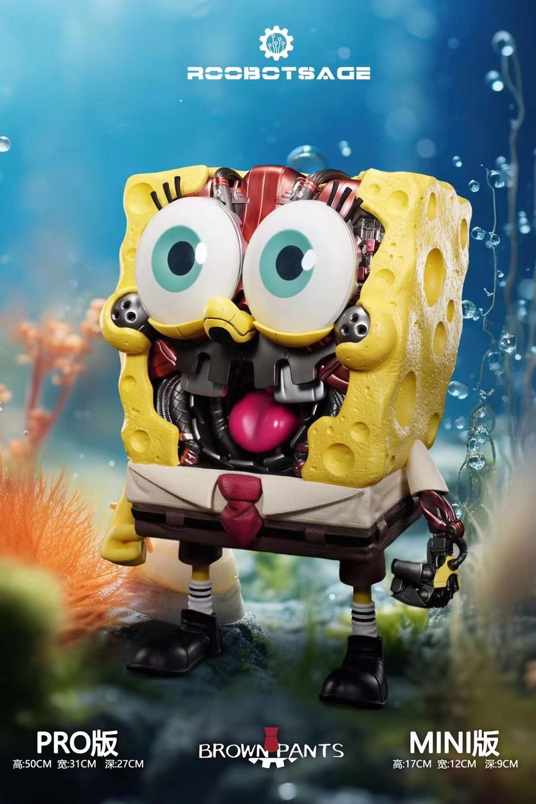 Cyberpunk SpongeBob Action Figure - Futuristic Collectible Toy for Fans | Perfect for Display, Gaming Setups & Cyberpunk Themed Decor