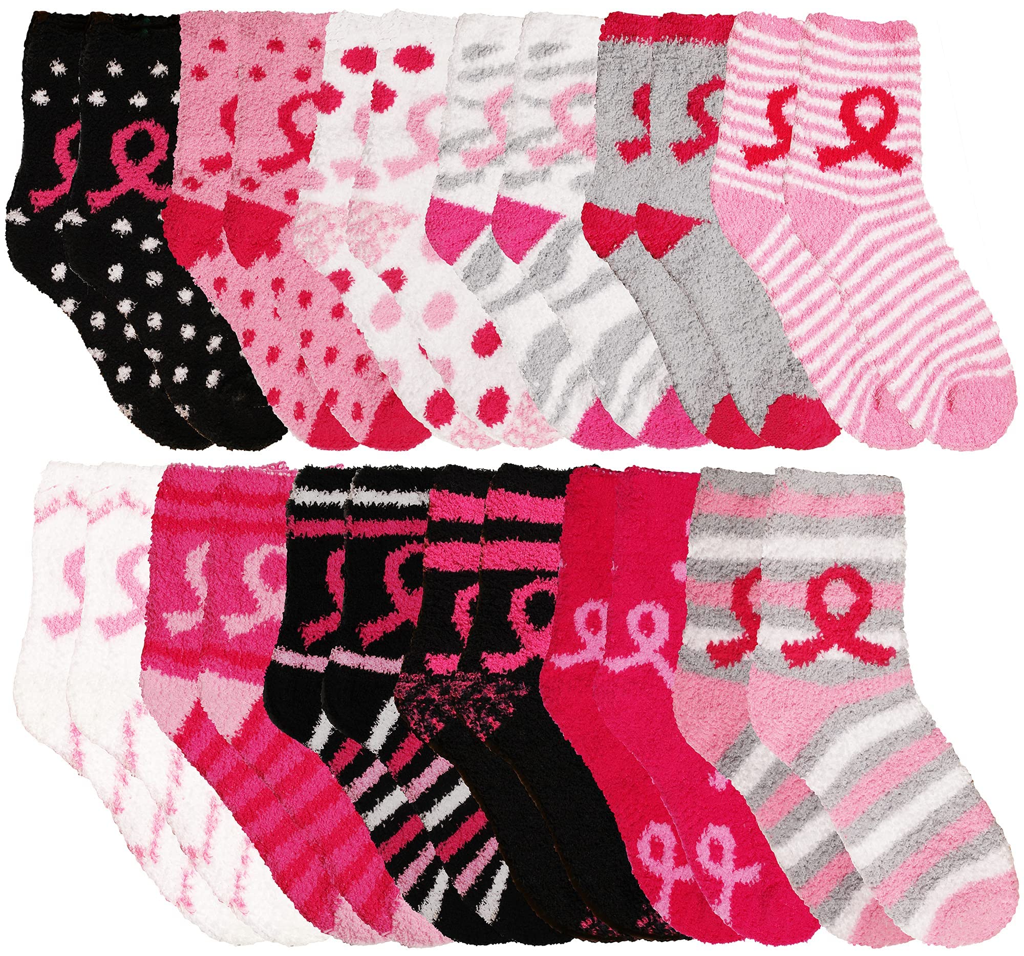 Yacht & Smith Women's Fuzzy Crew Socks - Ultra Soft Warm Winter Socks for Women (Size 9-11) - Perfect for Cozy Nights, Home Relaxation & Cold Weather Comfort