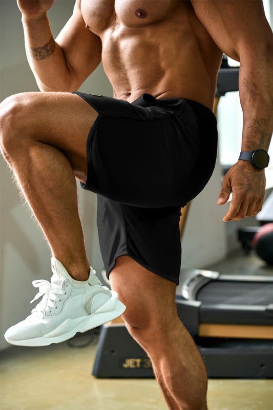 **JMIERR Men's Athletic Shorts - Elastic Waist with Drawstring, Stretch Waffle Fabric for Running, Gym, Workout & Beach - Comfortable Casual Sweat Shorts for Sports & Outdoor Activities**