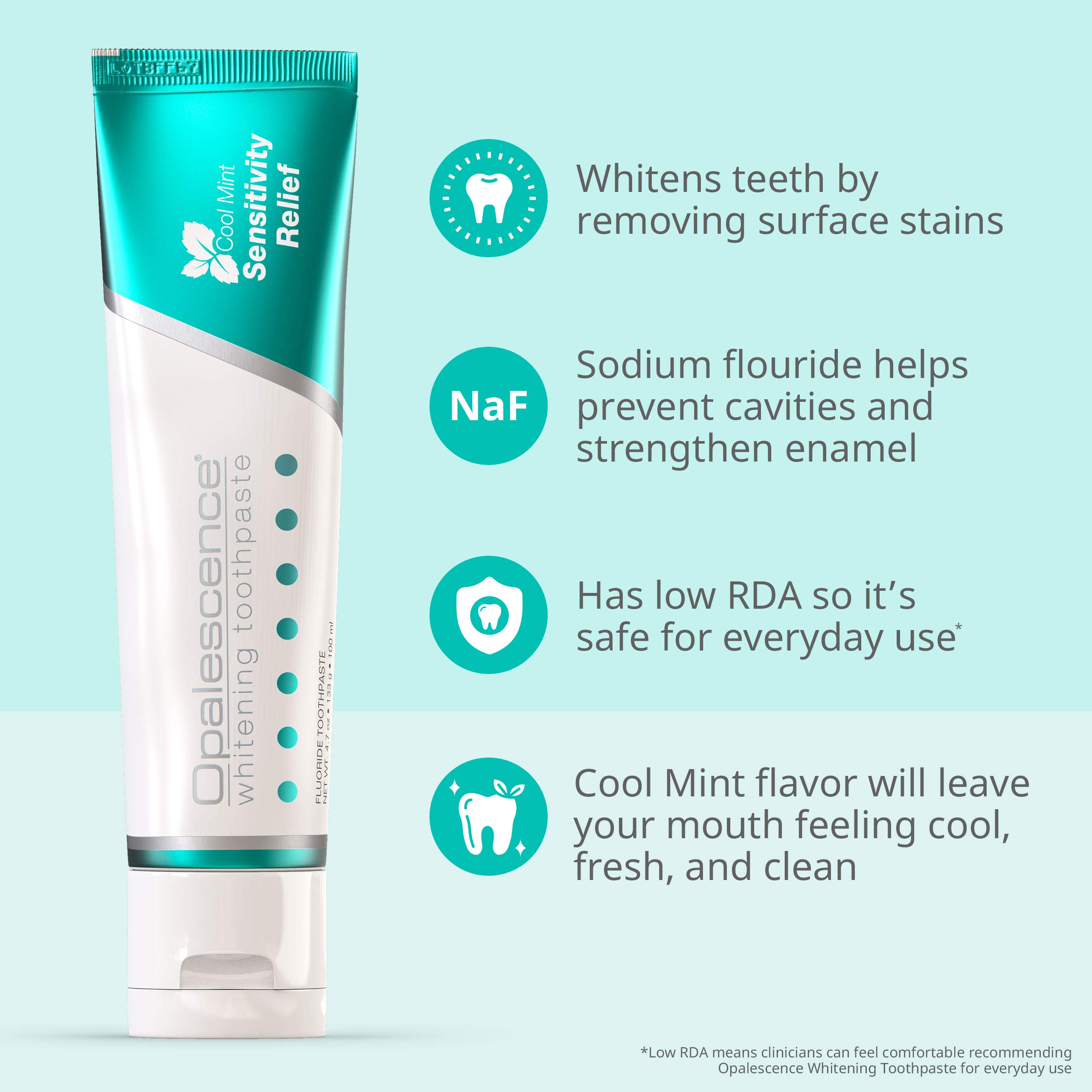 Opalescence Teeth Whitening Toothpaste for Sensitive Teeth - Mint Flavor, Gluten Free, Enamel Safe - 3 Pack for Brighter Smile at Home & Travel