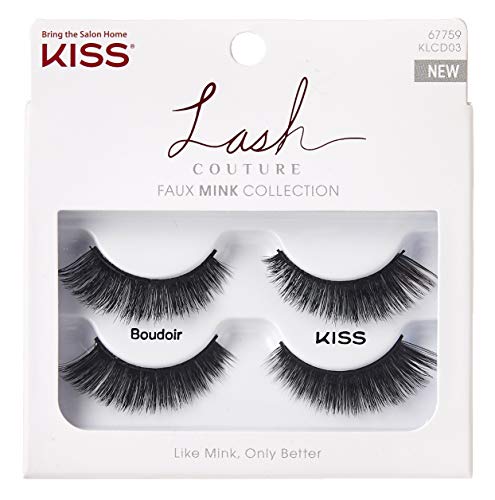 Kiss Lash Couture Faux Mink Boudoir Lashes - Double Pack (1 Count) | Natural Looking False Eyelashes for Everyday Wear & Special Occasions