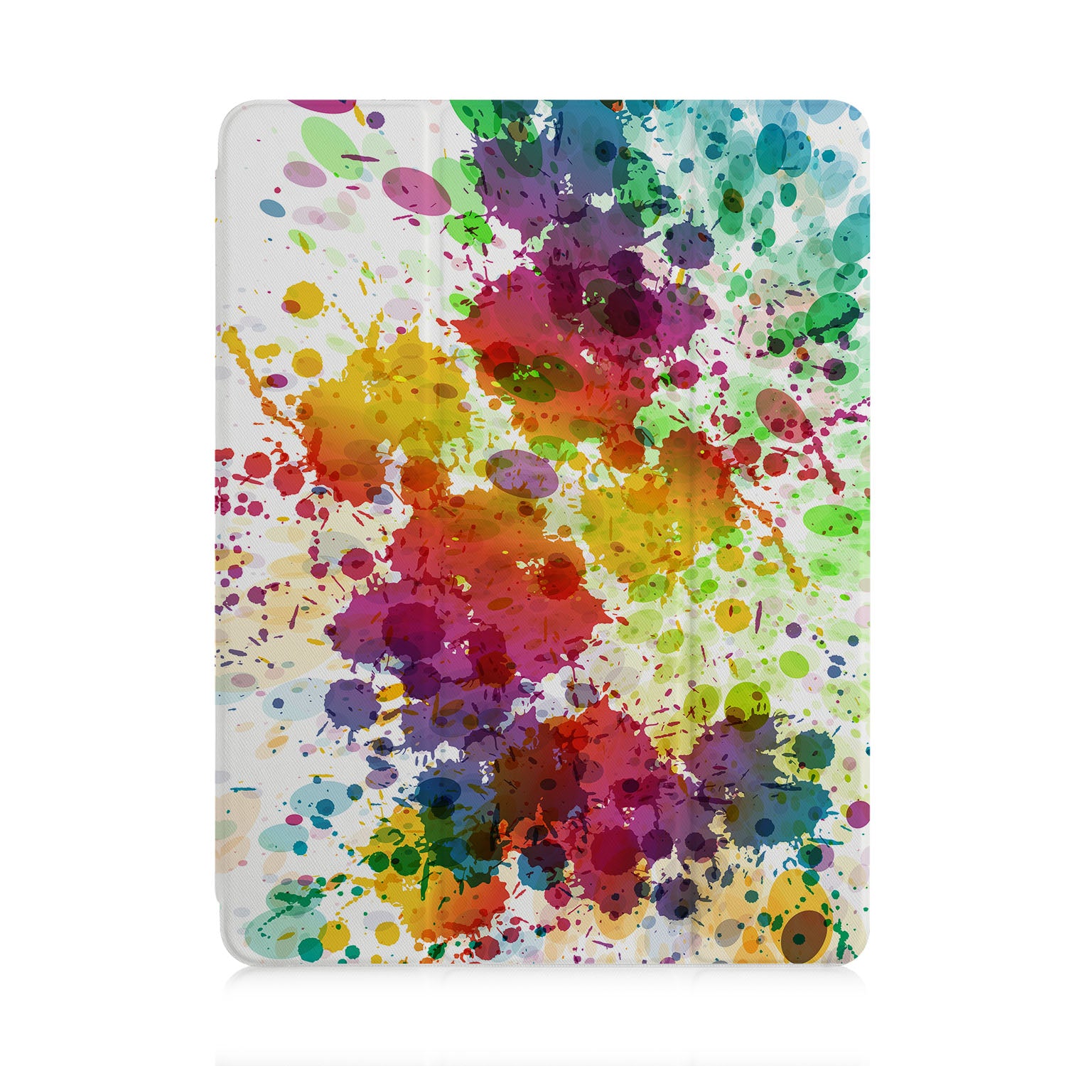 Premium iPad Trifold Case with Abstract Watercolor Splash Design - Slim Protective Cover for iPad 6/7/8/9/10.2