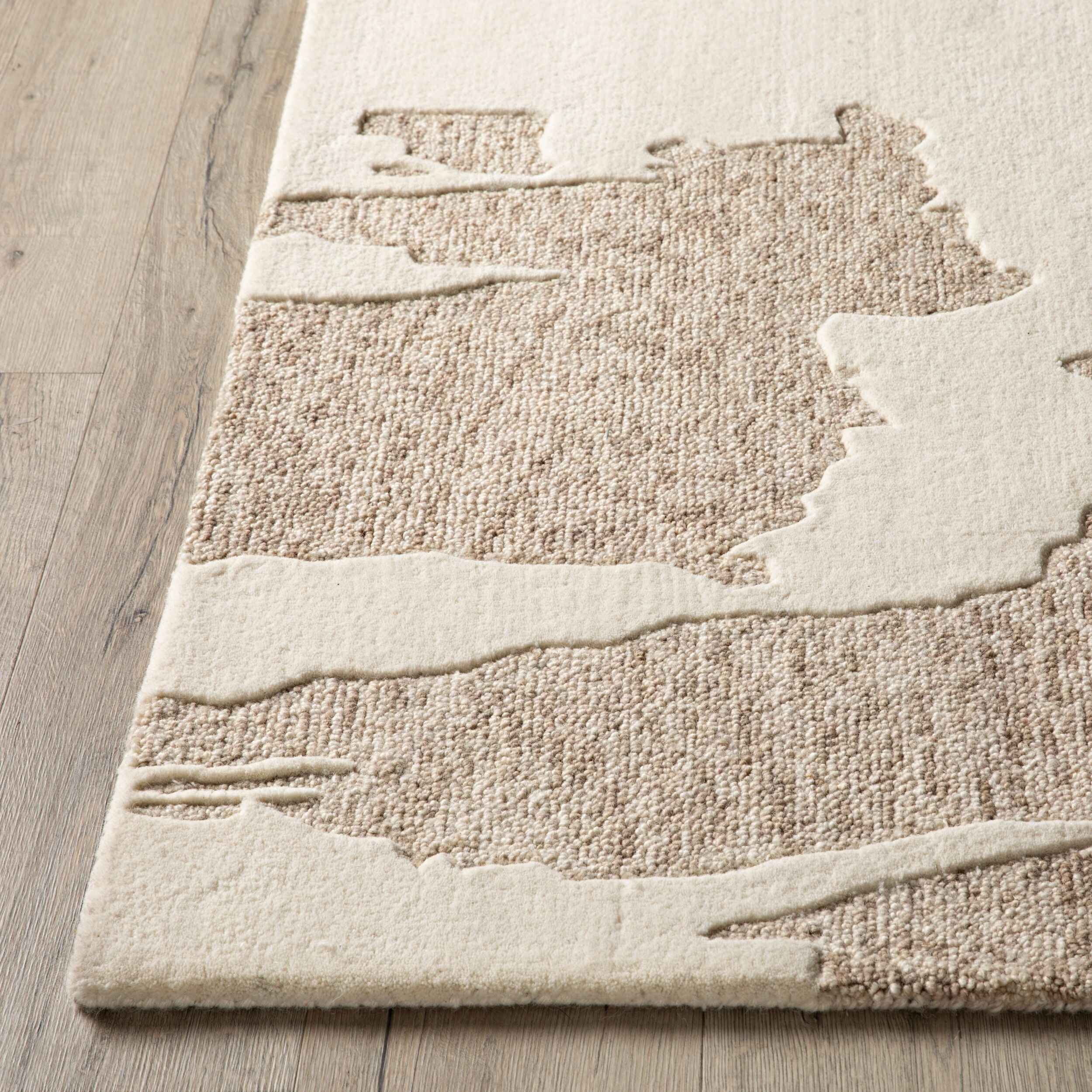 Akira Abstract Hand Tufted Cream Area Rug 180x120cm (5'9