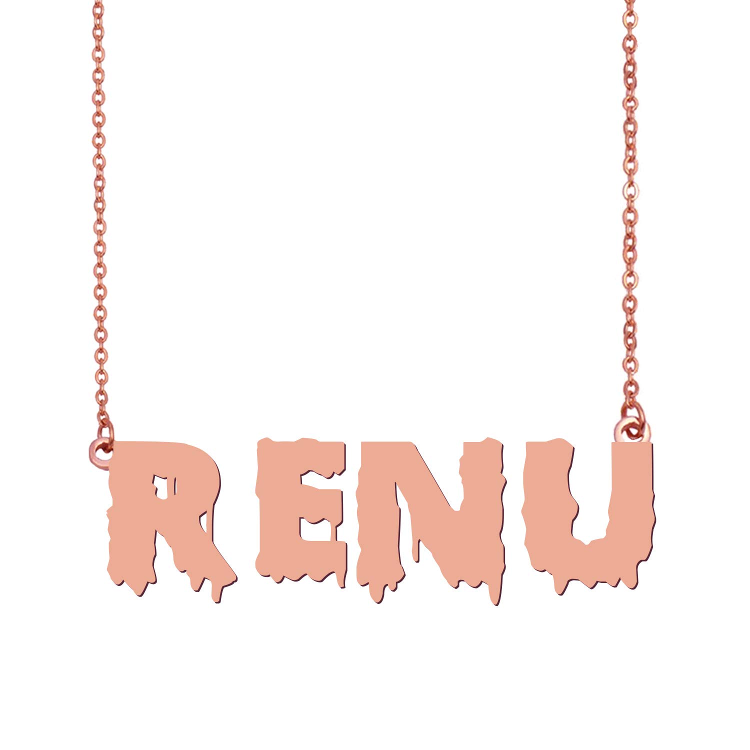 Personalized Rose Gold Missing Dog Halloween Name Necklace - Custom Pet Memorial Jewelry for Grieving Pet Owners & Halloween Costume Accessories