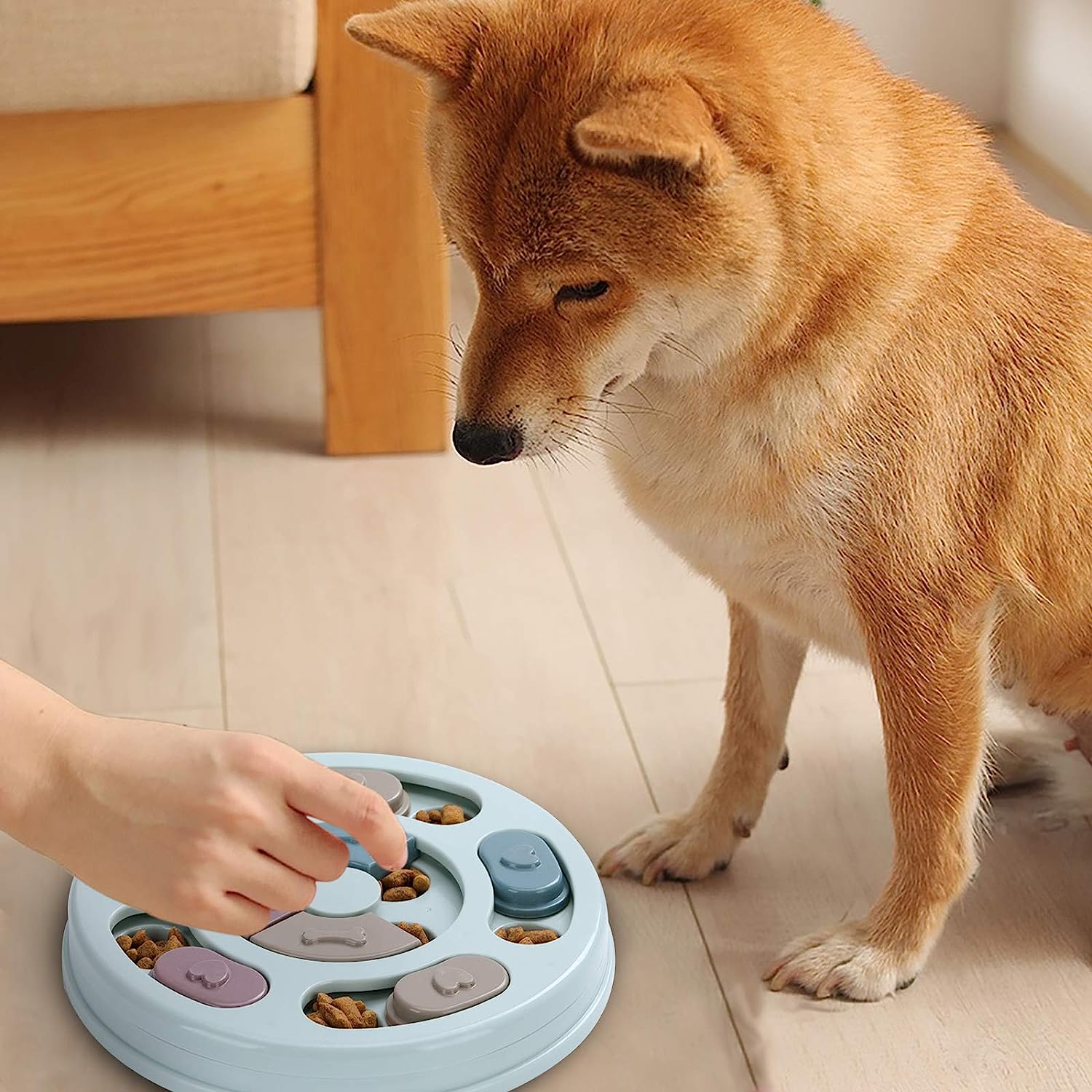 Interactive Dog Puzzle Feeder Toy - Slow Eating Bowl for Small & Large Dogs - Mental Stimulation & Portion Control - Perfect for Mealtime Fun & Anxiety Relief